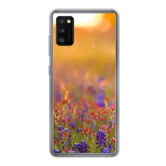 MuchoWow Handyhülle Blumen - Gold - Sonne Handyhülle Samsung Galaxy A41 Smartphone-Bumper Print Handy