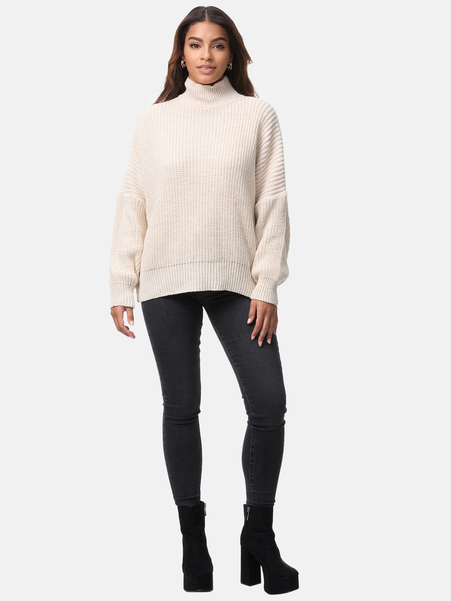 Elara Strickpullover Elara Damen Strickpullover Hoherkragen günstig online kaufen