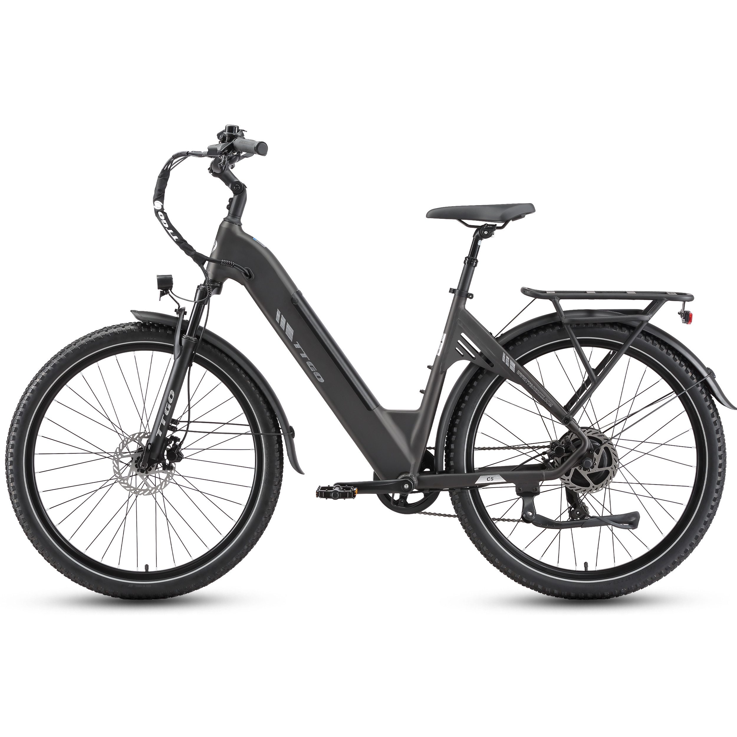 TTGO E-Bike Cityrad 28 Zoll, 110km, mit Federsattelstütze, Elektrofahrrad für Damen Herren, 7 Gang Shimano, Kettenschaltung, Heckmotor, 648 Wh, Komfort E-Bike mit Tiefeinstieg & Hydraulikbremsen