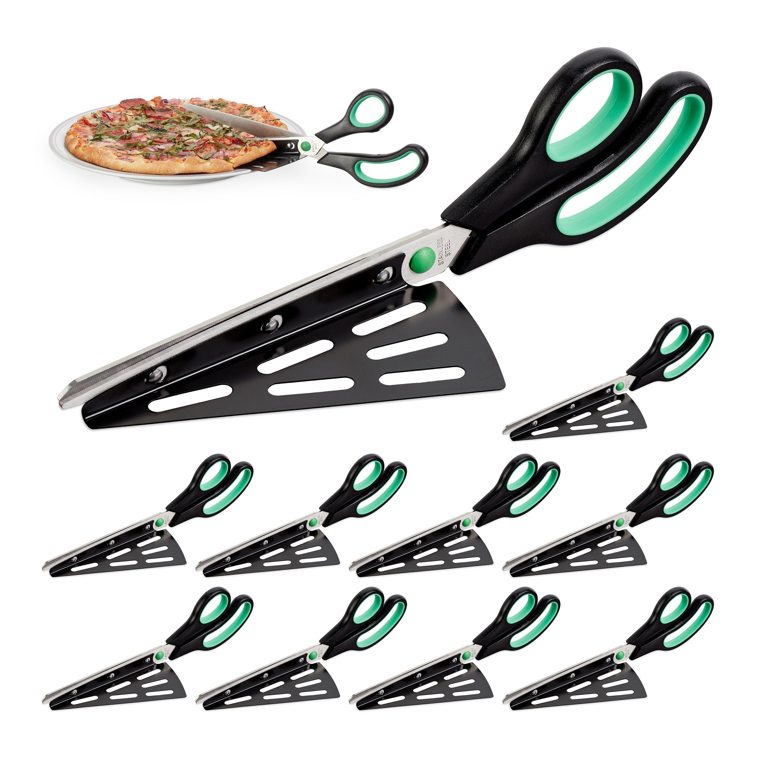 Pizzaschere 10 x Pizzaschere mit Pizzaheber