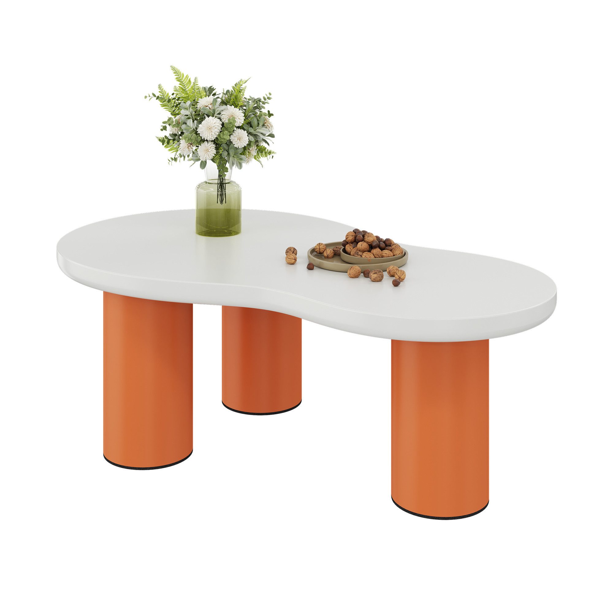 Oeryde Couchtisch Couchtisch Weiß Set - Kaffeetisch für Wohnzimmer - Rund Beistelltisch (set), 35 cm hoch Couchtisch-Set, mit Fußpolsterschutz, schlichtes Design