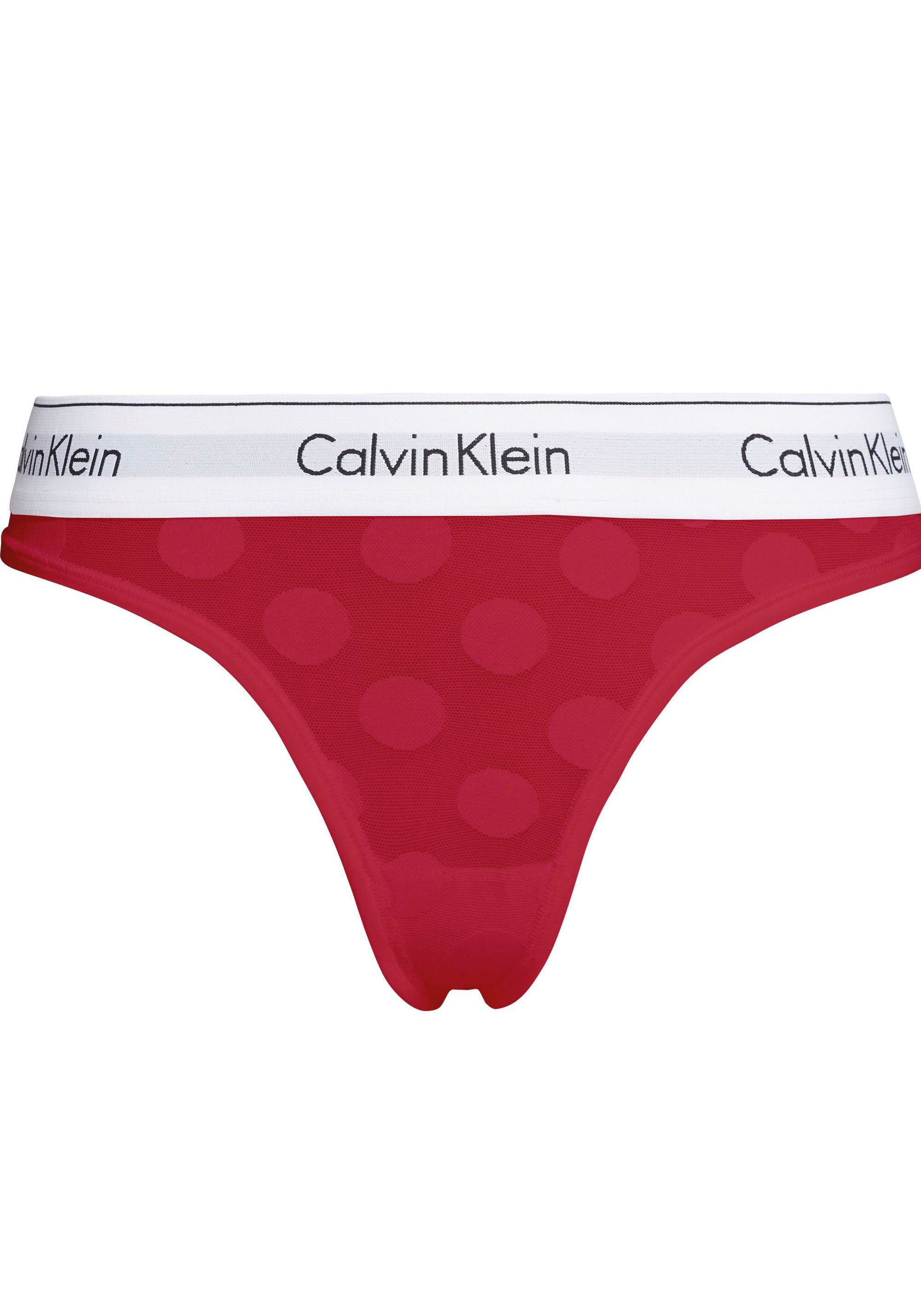 mit Bund Klein THONG elastischem T-String Underwear Calvin
