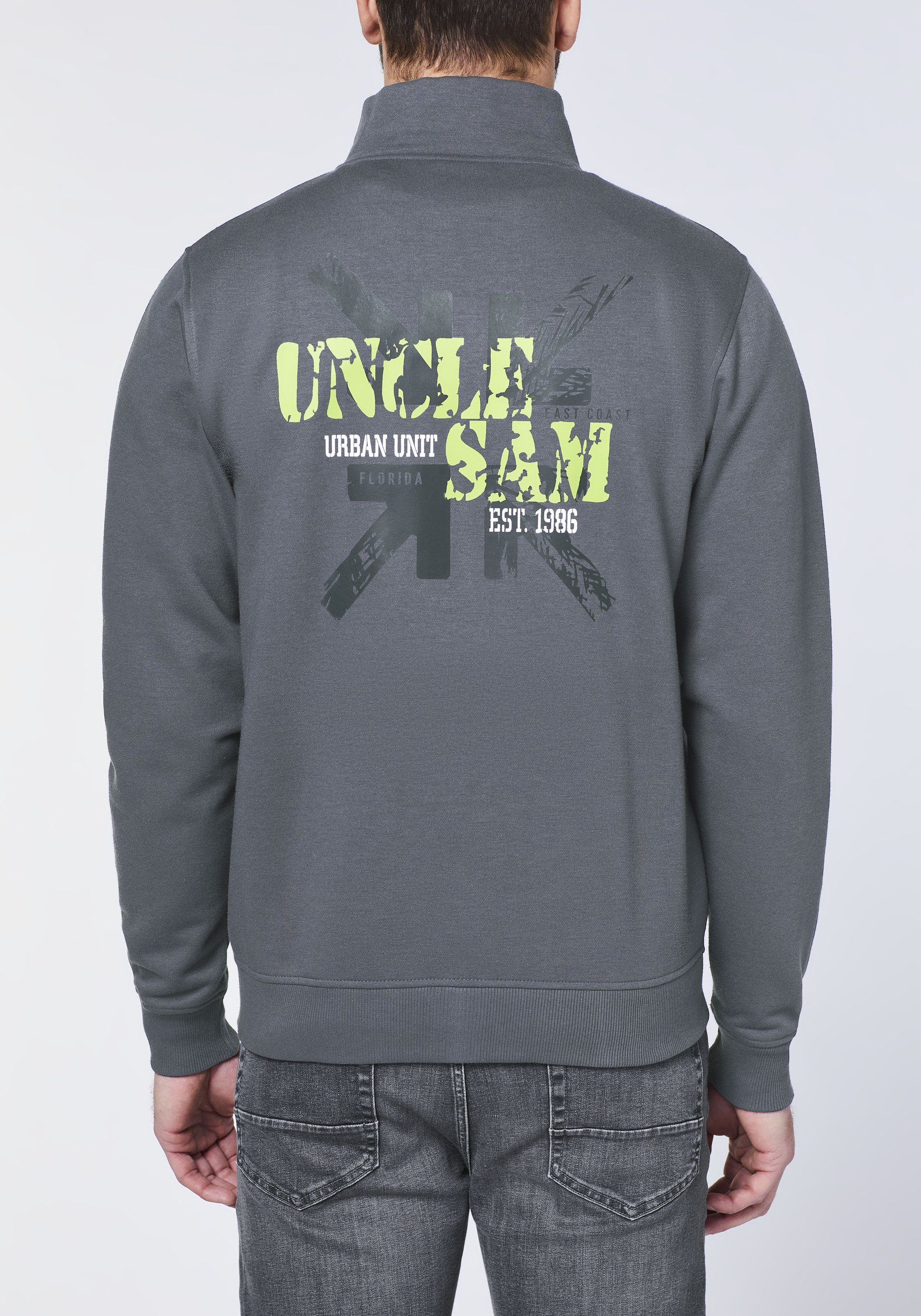 Label-Print Sweatjacke mit Sam Uncle rückseitigem
