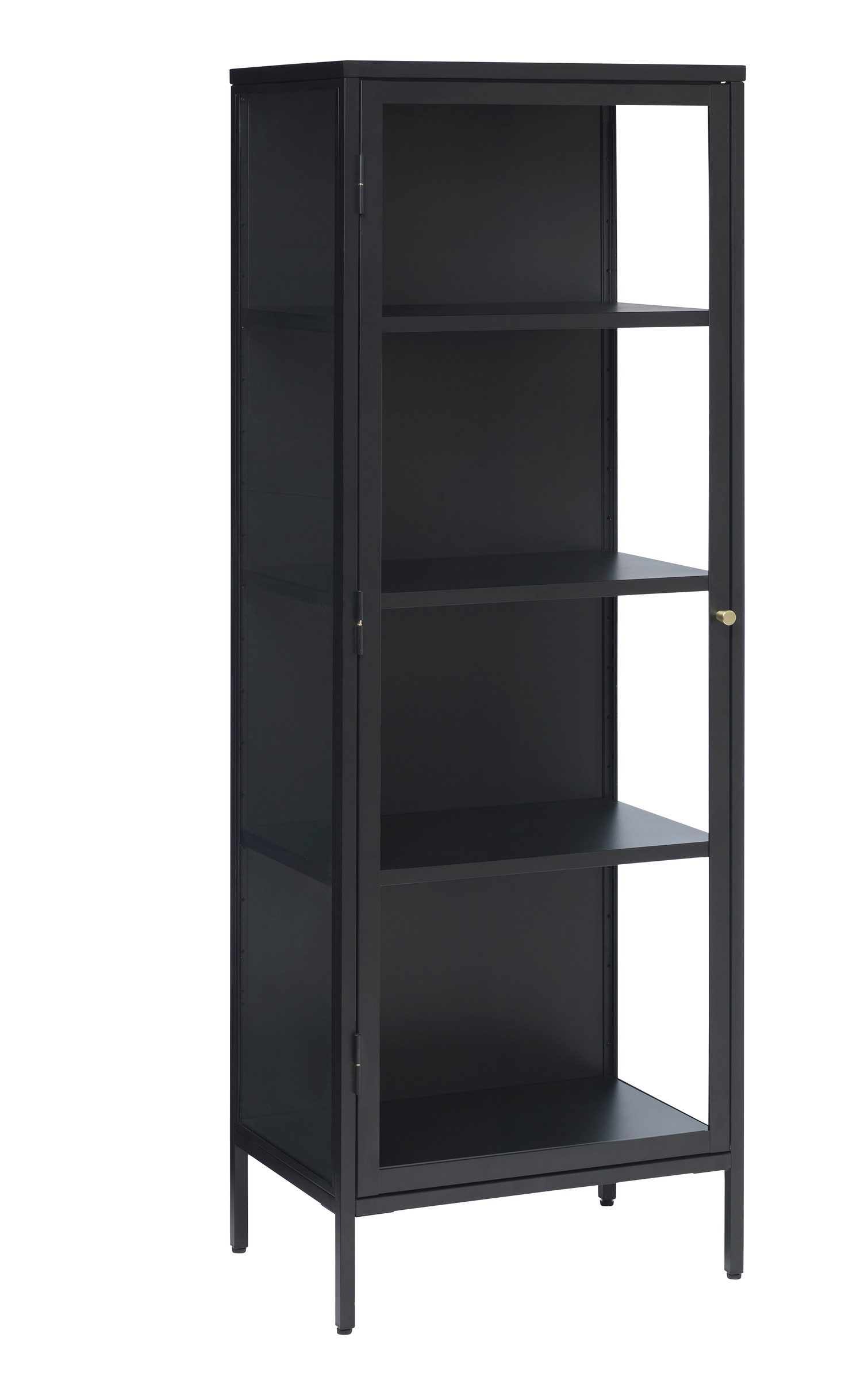 UNIQUE furniture A/S Vitrine aus Metall in schwarz (B/H/T: 57x160x40 cm)