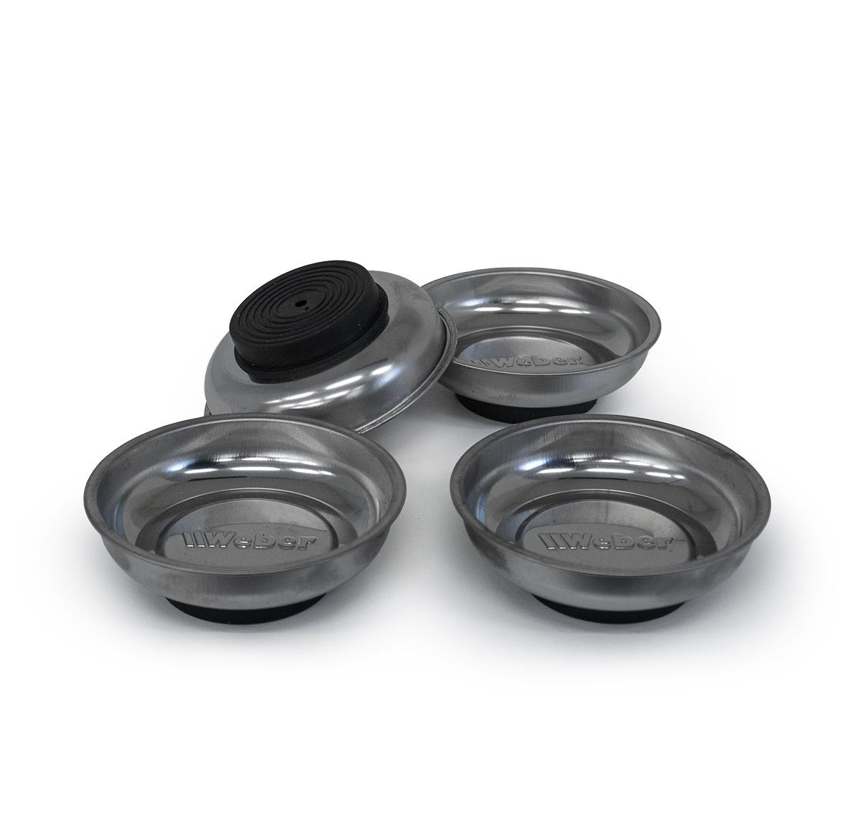 Weber GmbH Magnethalter Magnetschalen Set Magnet Teller (Set, 4-St), Ø 75mm, starker Magnet, mit Gummischutz