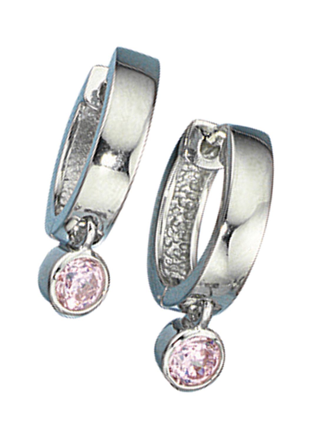 JOBO Paar Creolen Ohrringe mit rose Zirk...