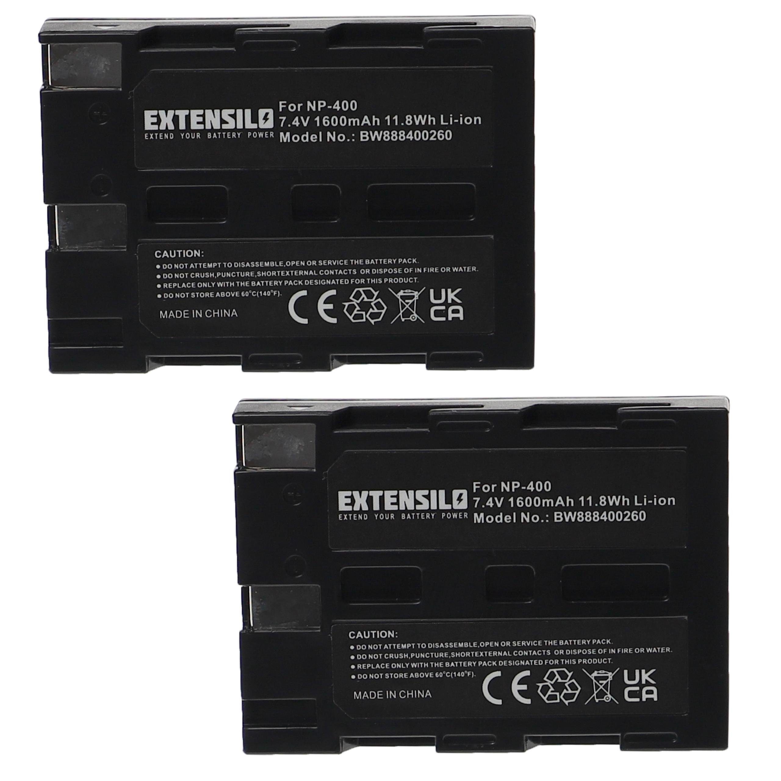 Extensilo kompatibel mit Pentax K20D, K10D Kamera-Akku Li-Ion 1600 mAh (7,4 V)