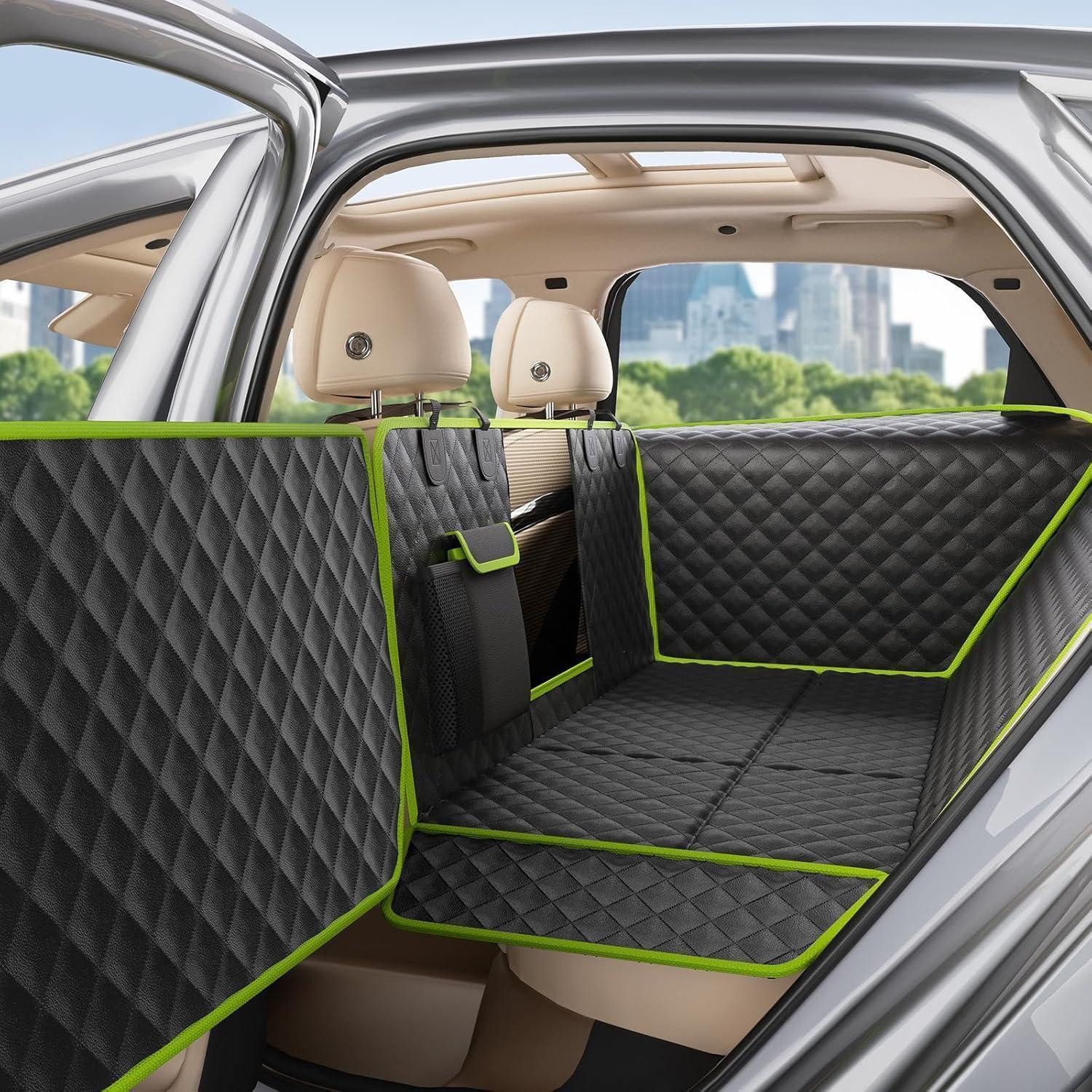 LuxusKollektion Tier-Autodecke Hundedecke Rückbank auto 136x60cm schwarz/grün