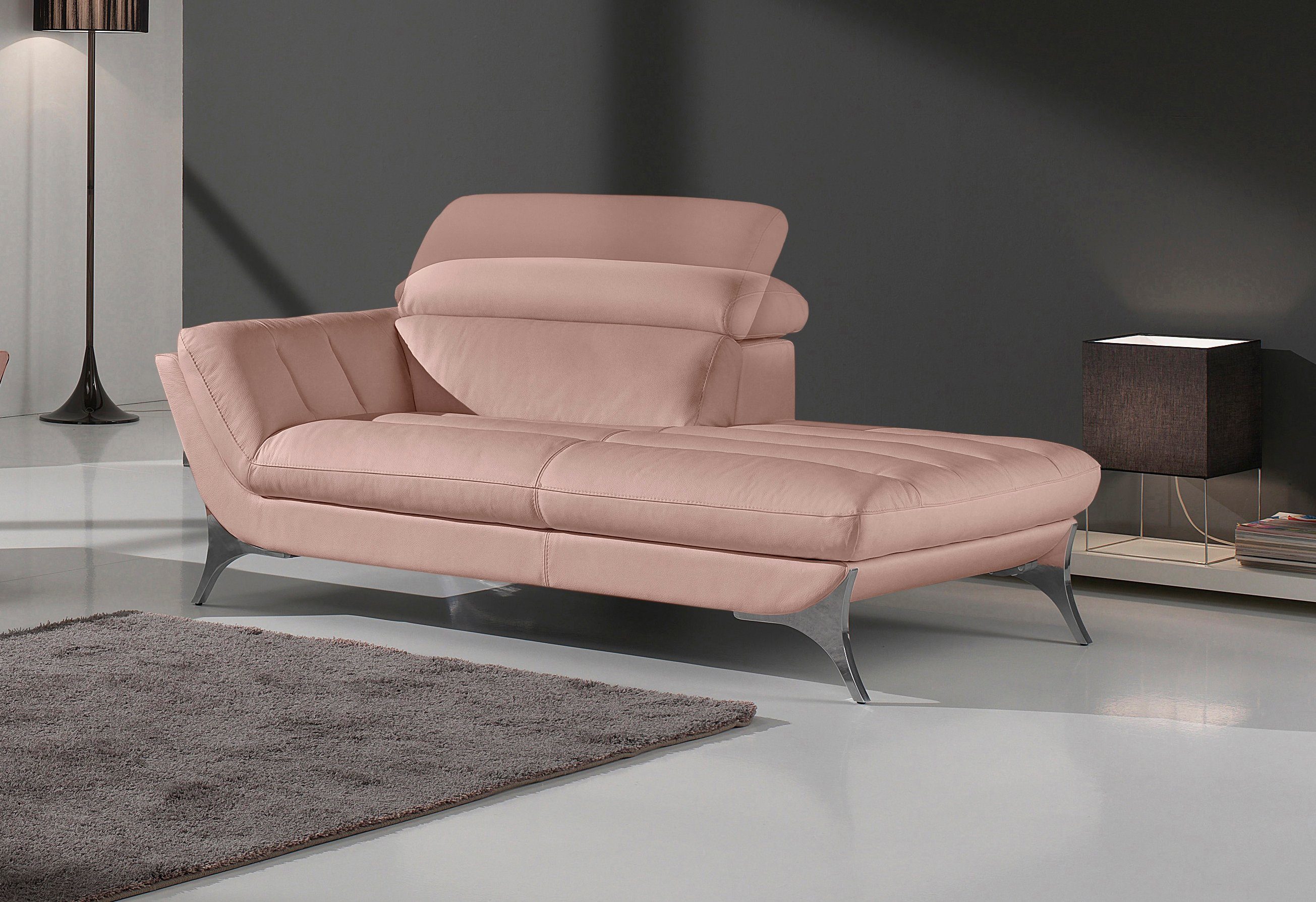 Egoitaliano Recamiere Sueli, extravagantes Design und erstklassiger Sitzkomfort, Solitärmöbel, hochwertiger Lederbezug, inklusive Kopfteilverstellung