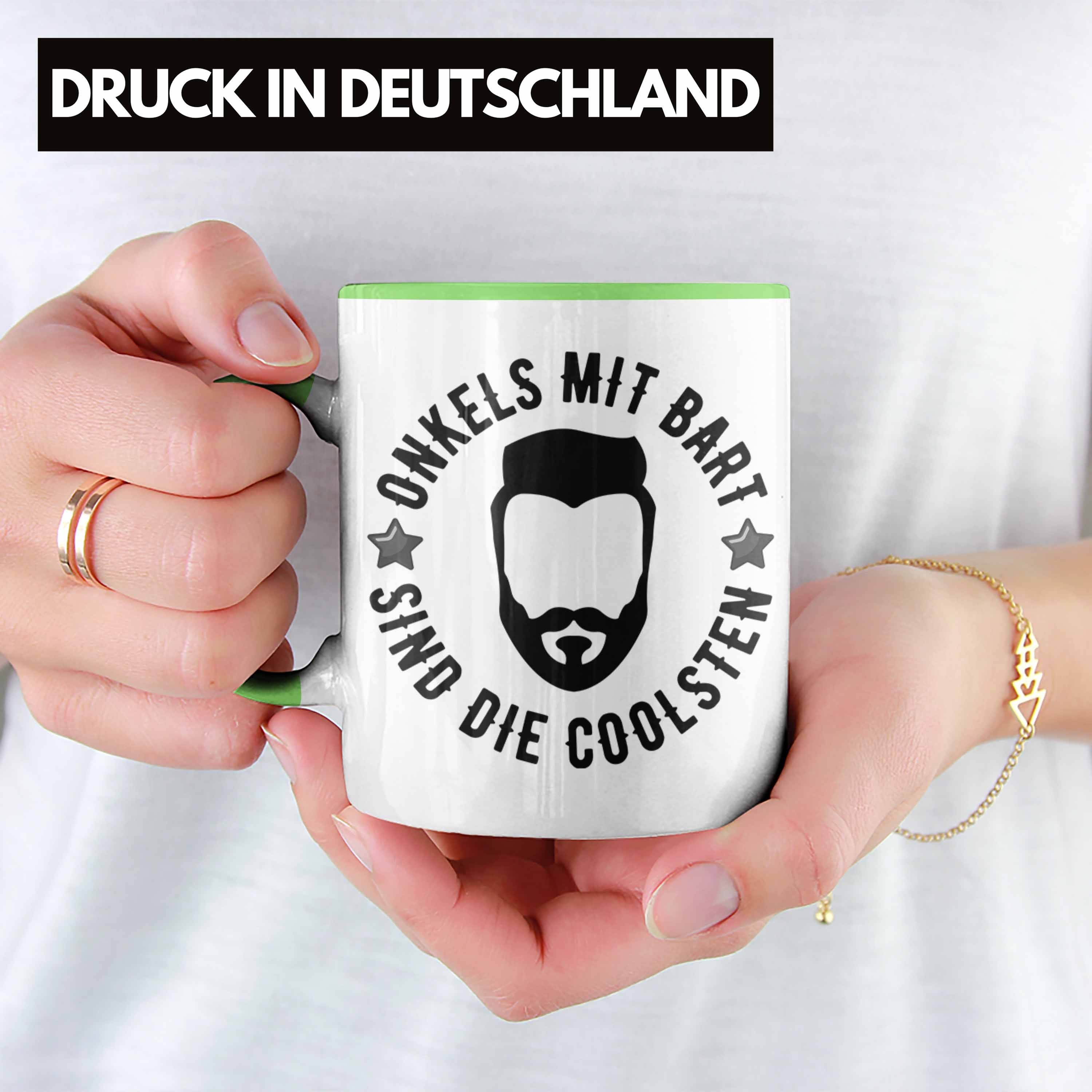 Trendation Tasse Trendation - mit Grün Bart Onkel Kaffeetasse Geschenkidee Geschenk Tasse