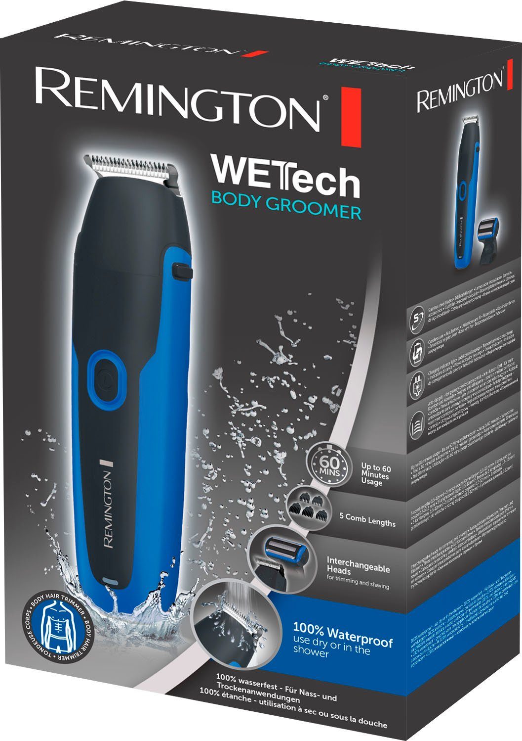 Remington Multifunktionstrimmer für Body & Nass Trockenanwendung Body Groomer, WETTech Groomer, WETTech BHT6256