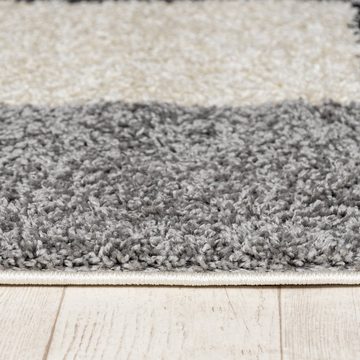 Hochflor-Teppich Hochflor Shaggy Teppich für Wohnzimmer - Höhe 30 mm Schwarz Weiss, Mazovia, 60 x 100 cm, Pflegeleicht, Karo, Langflor, Rechteckig, Weich