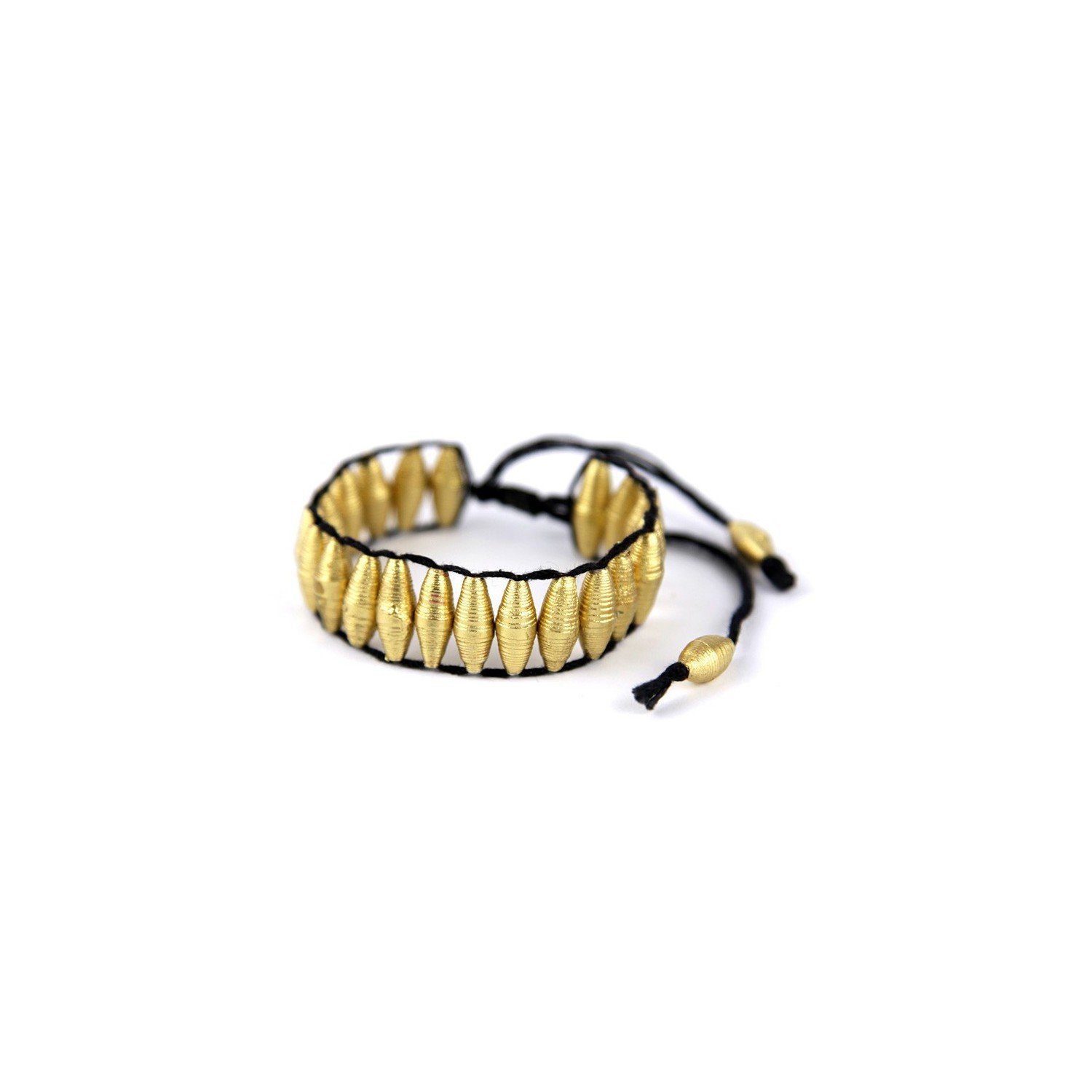 Armband Stretcharmband aus goldenen Papierperlen, Armband