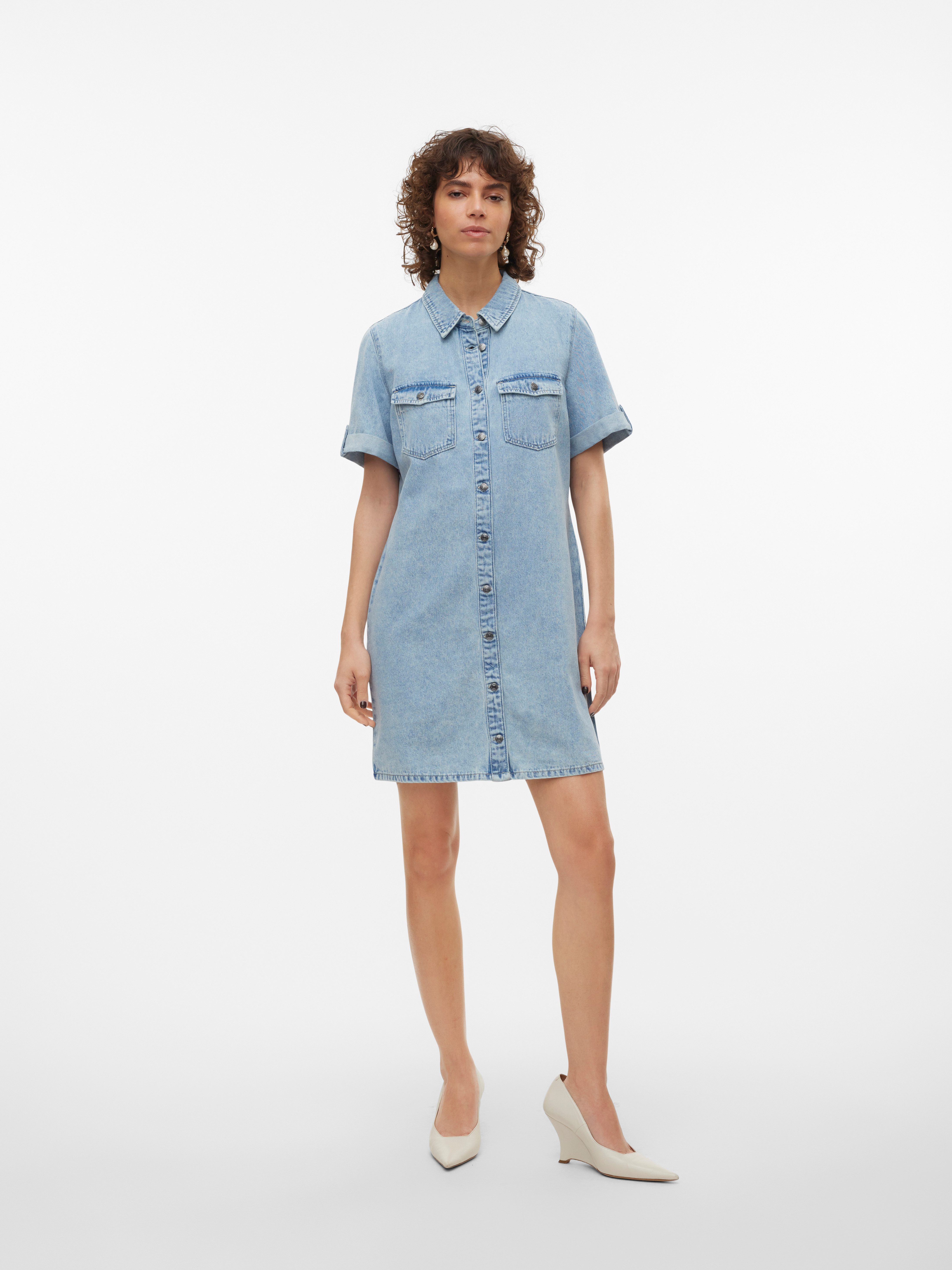 Vero Moda Jeanskleid VMJENNIE SS SHORT DENIM DRESS NOOS