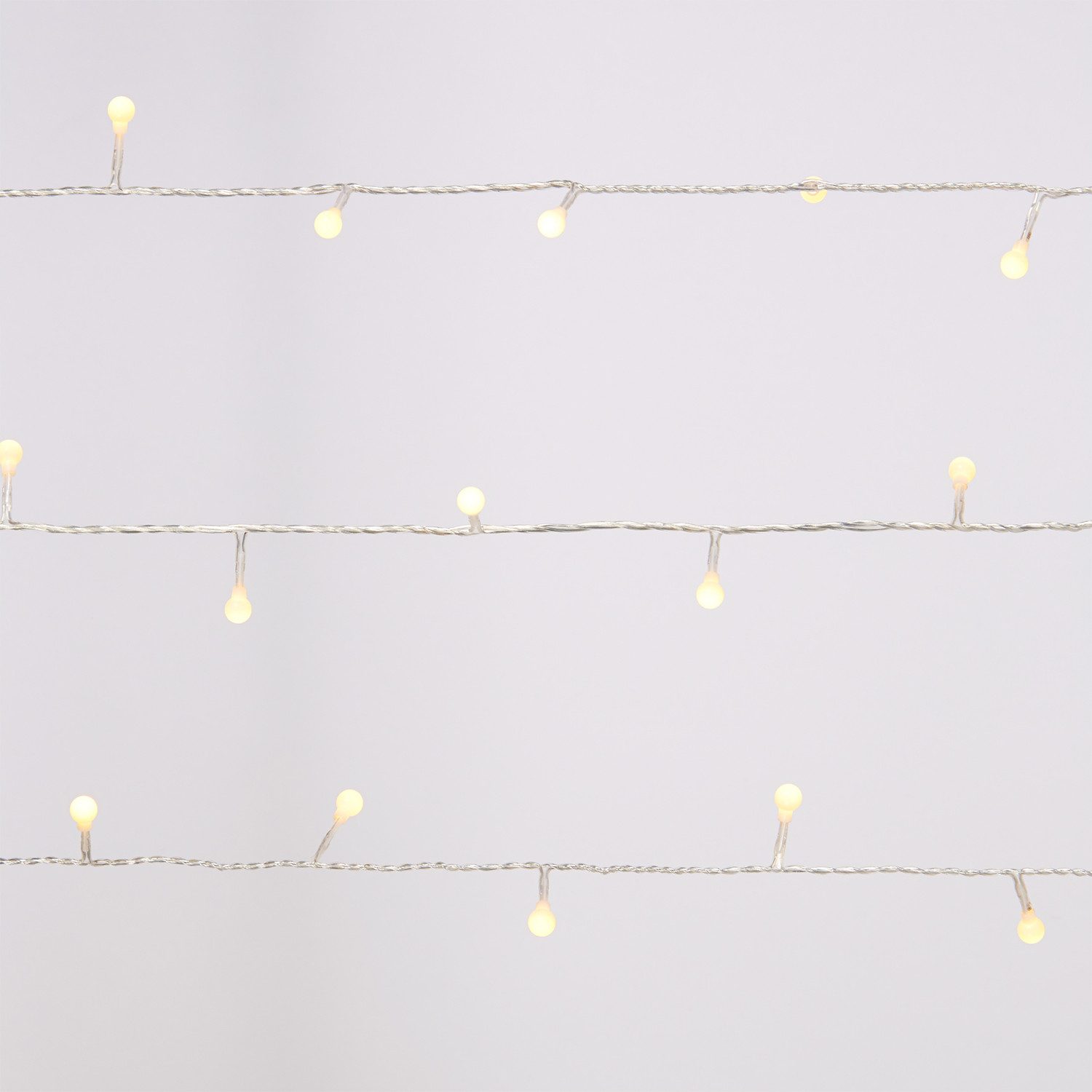 Lights4fun LED-Lichterkette 40er LED Kugel Lichterkette warmweiß