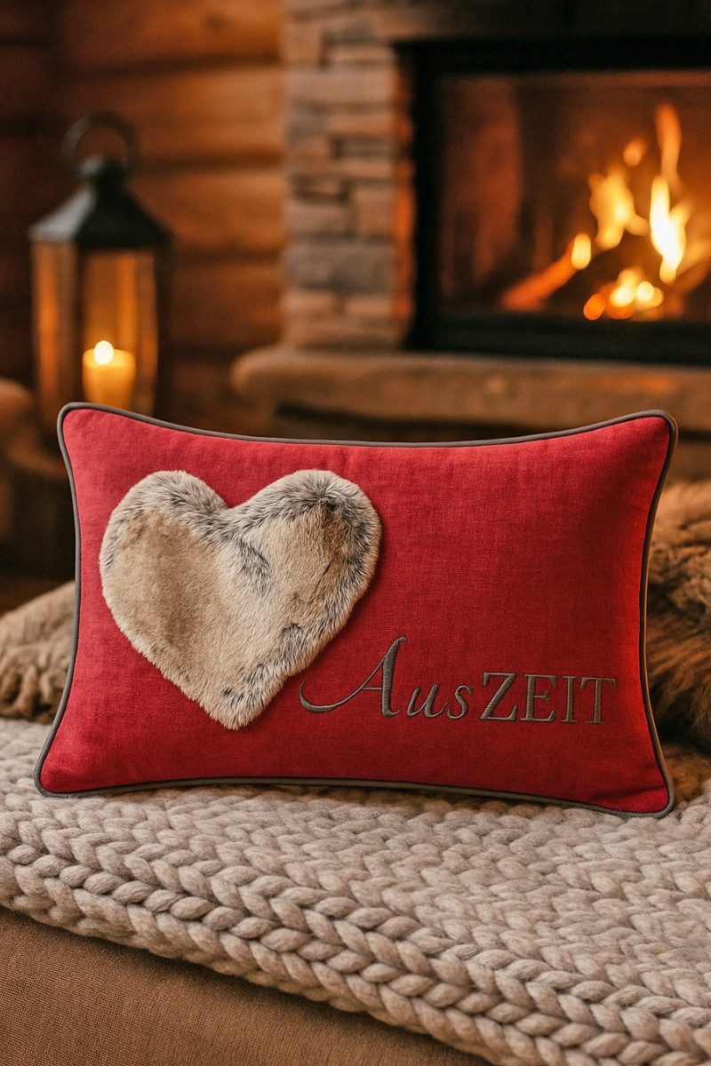 Steen Design Kissenhüllen Kissenhülle - AUSZEIT - rot