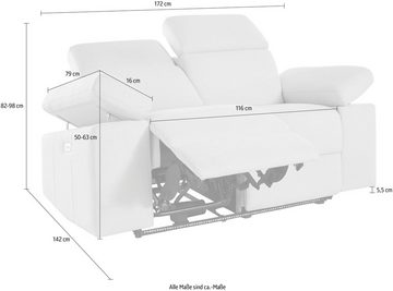 Places of Style 2-Sitzer Kilado, mit Relaxfunktion, verstellbarer Armlehne, Kopfteilverstellung