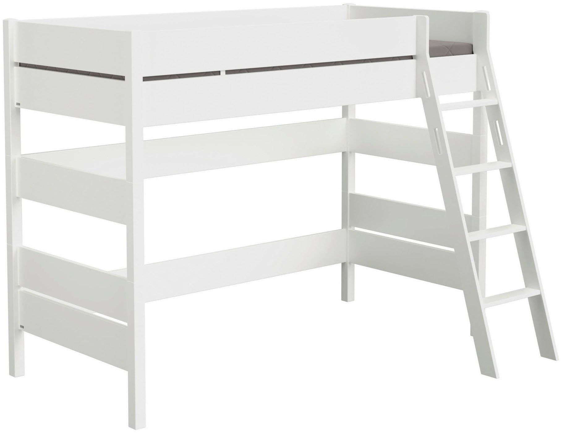 PAIDI Spielbett TIAGO in verschiedenen Größen und Farben, mit Leiter (Höhe 120 / 160 cm, 120 kg Tragkraft, 5 Jahre Garantie), Rausfallschutz, geprüfte Sicherheit, umbaubares Bett mit Massivholz