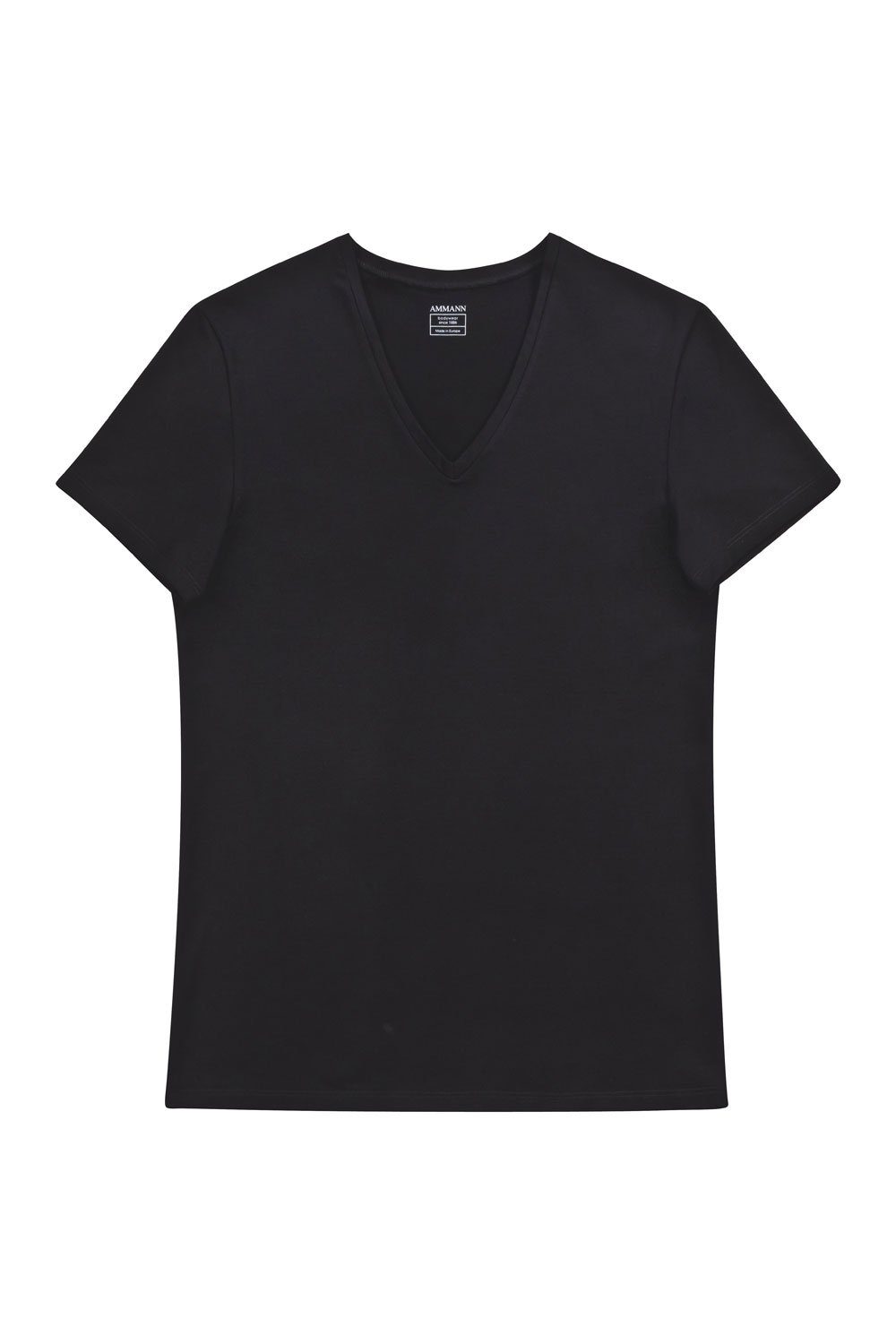 Ammann Kurzarmshirt V-Shirt Bio-Baumwolle 11466 schwarz