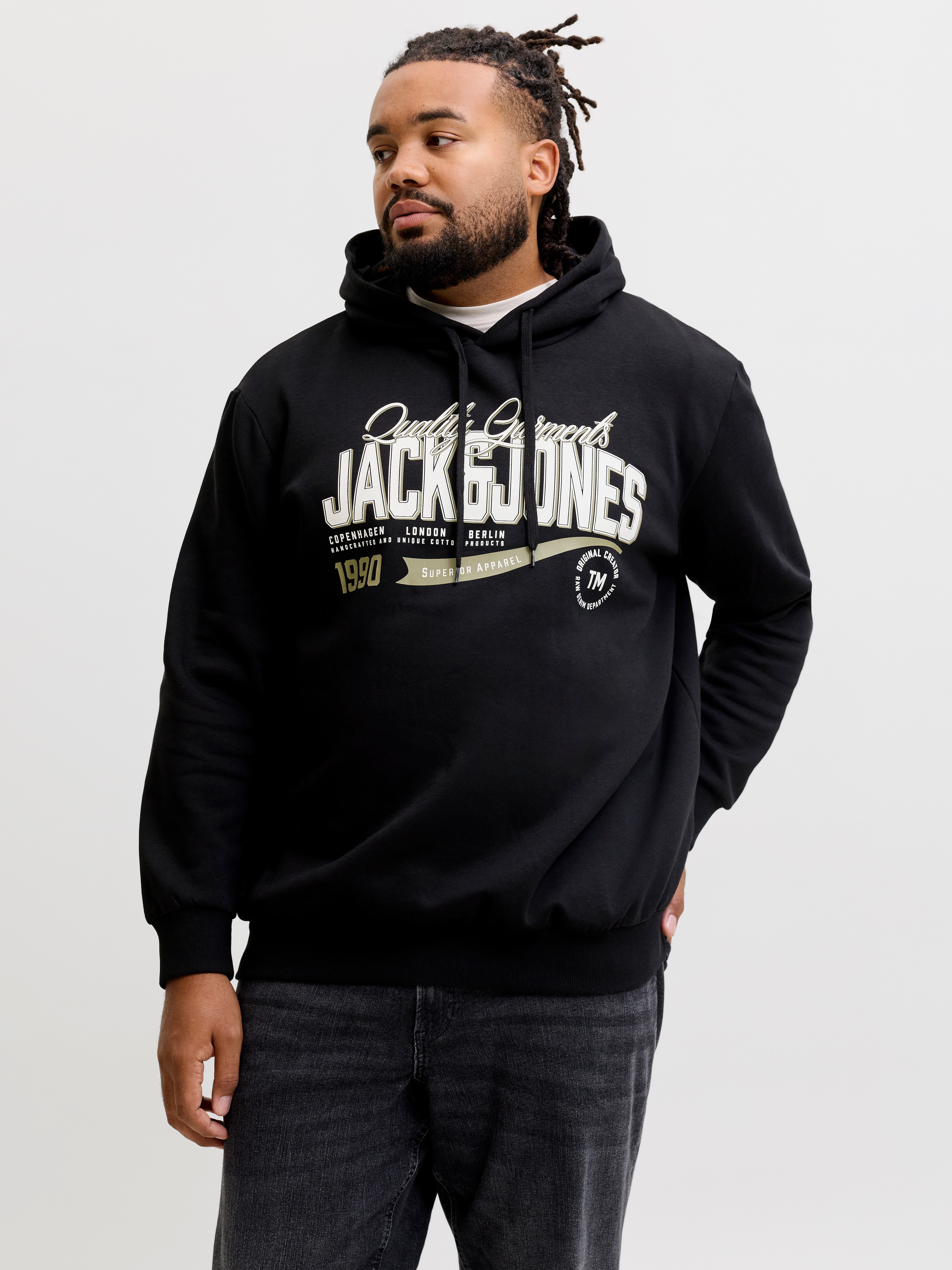 Jack & Jones PlusSize Kapuzensweatshirt JJELOGO SWEAT HOOD 2 COL AW26 SN PLS Baumwollmischung, normal geschnitten