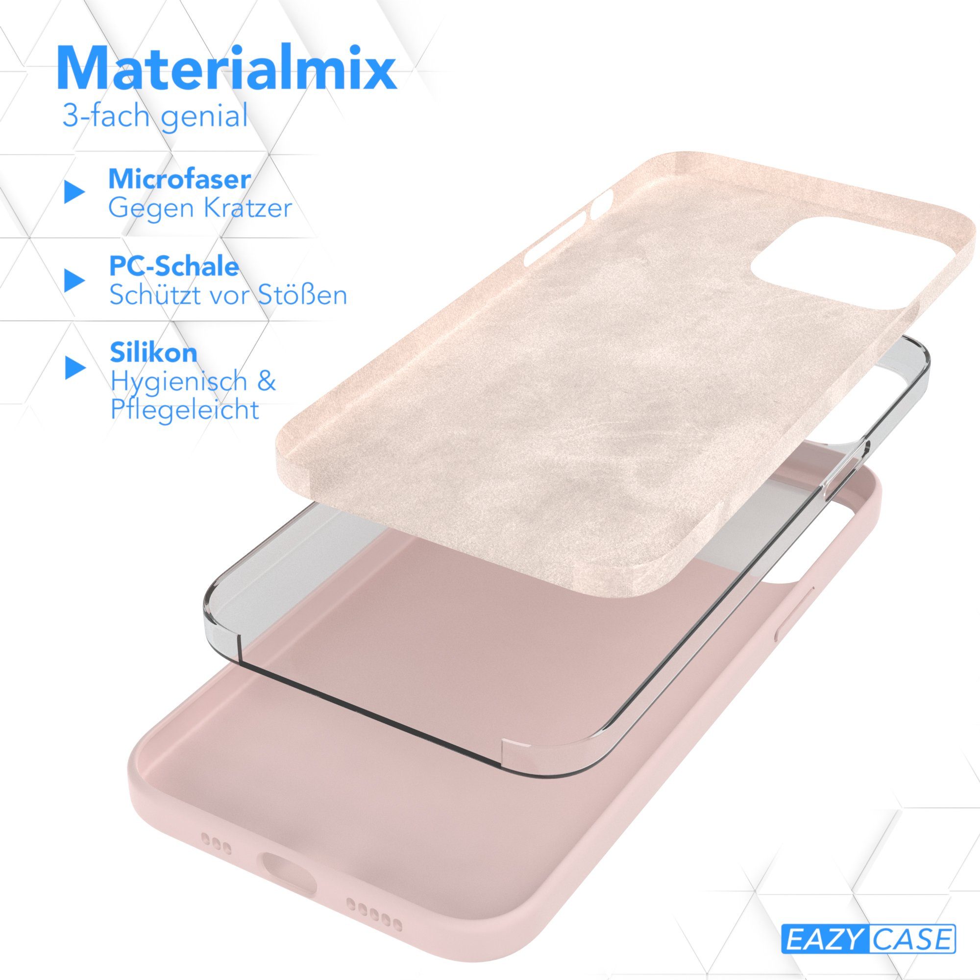 EAZY CASE Handyhülle Premium Silikon Case für Apple iPhone 13 Pro Max 6,7 Zoll, Silikon Schutzhülle mit Kameraschutz kratzfest Cover Rosa / Altrosa – Bild 5 von 5