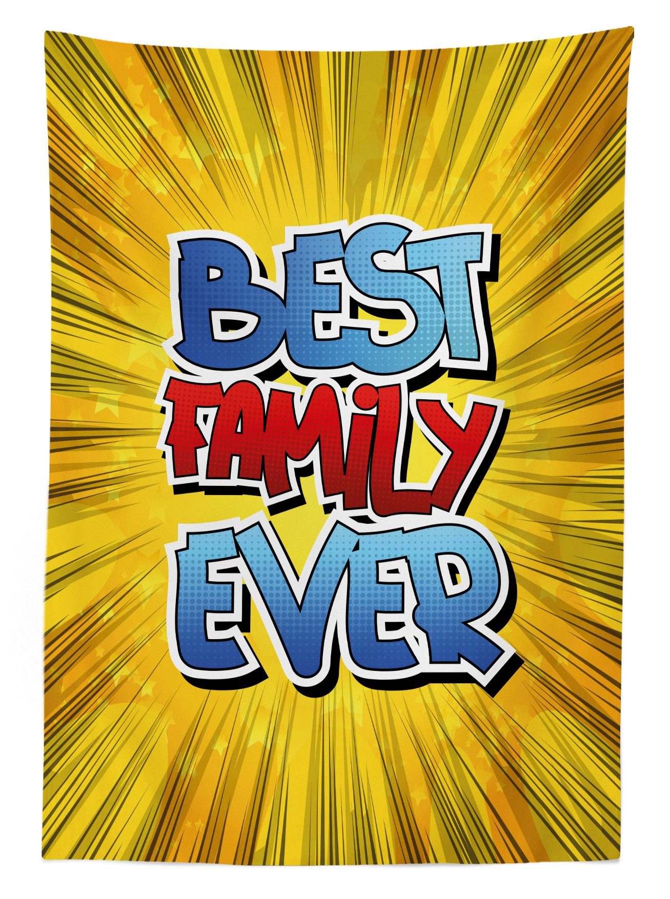 Best Abakuhaus Family Tischdecke Für Bereich Klare Farbfest den Farben, Karikatur geeignet Wörter Außen haupt Waschbar