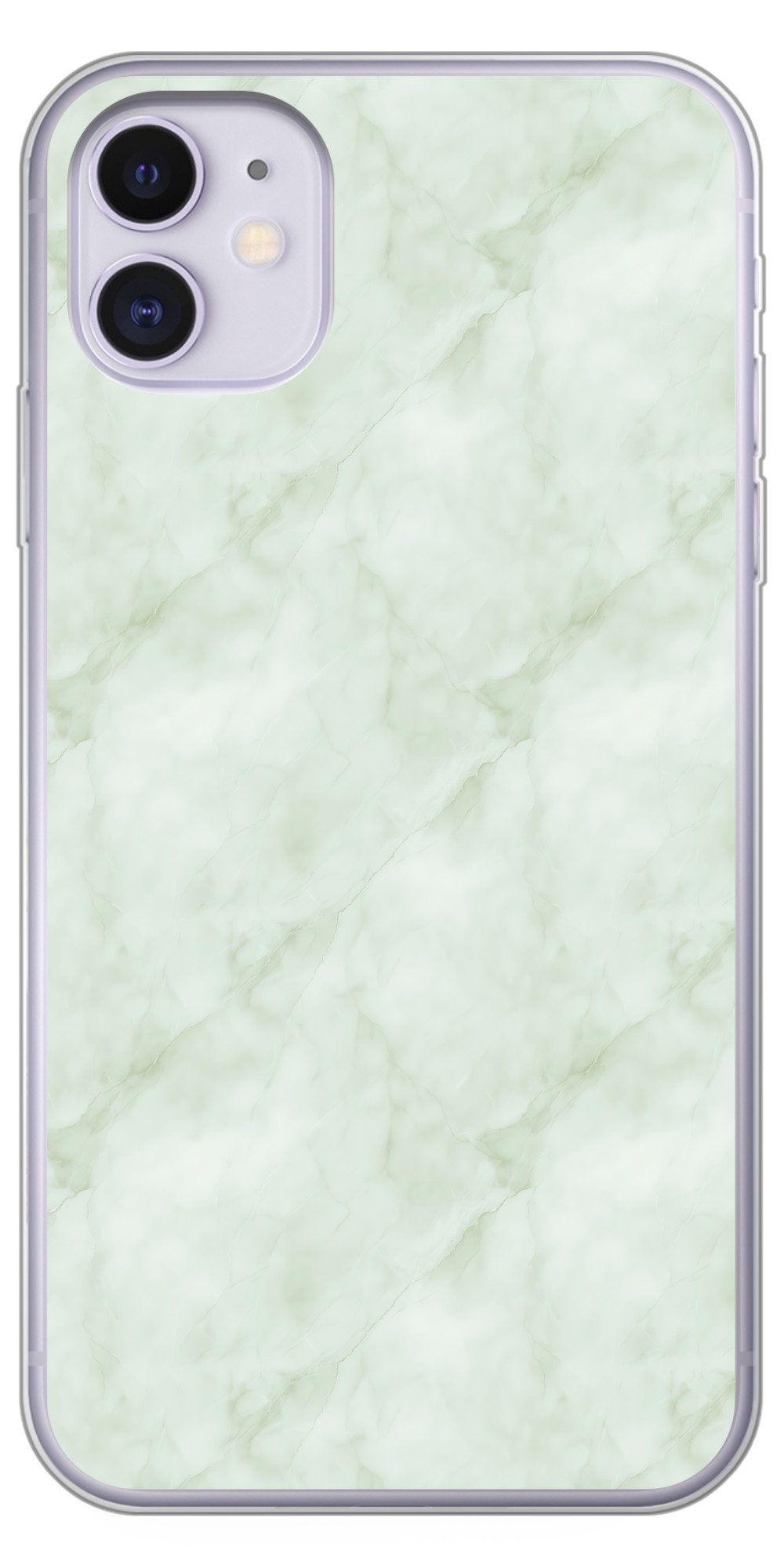 MuchoWow Handyhülle für Apple iPhone 11 Grün - Marmor - Fließende Adern, Smartphone-Bumper, Print, Handy Schutzhülle Dünn
