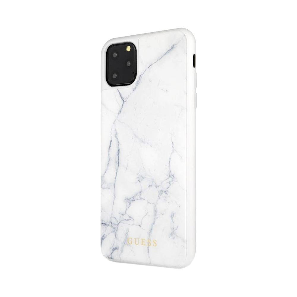 Guess Handyhülle Guess Marble Collection Apple iPhone 11 Pro Weiß Hard Case  Cover Schutzhülle