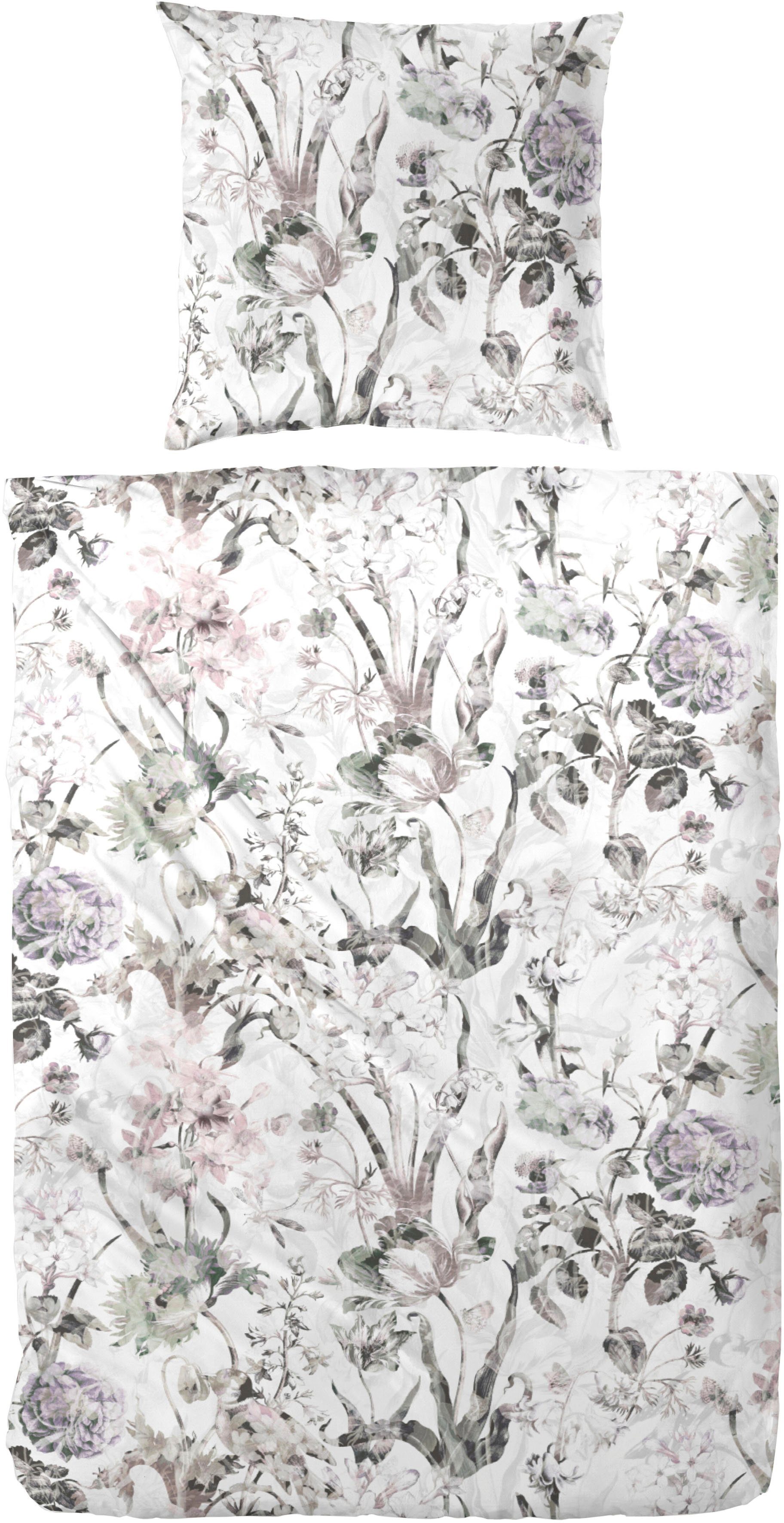 Primera Bettwäsche »Mako-Satin Bettwäsche Levin«, mit extravaganten Blumen- günstig online kaufen