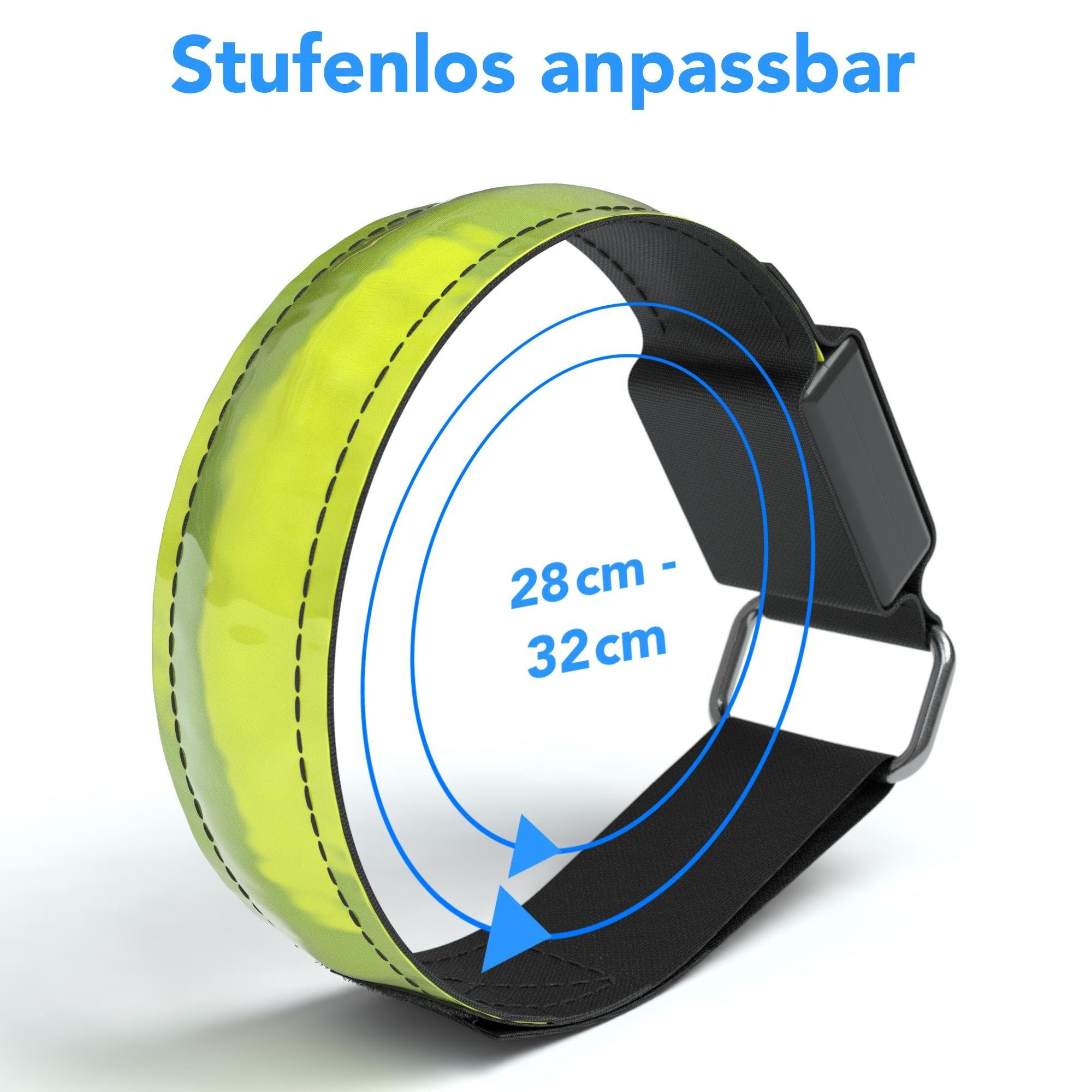 EAZY CASE Fahrradreflektor 4er Set Reflektor Flash Armband, Reflektierendes Armband Reflektorbänder Joggen Armband leuchtend Gelb