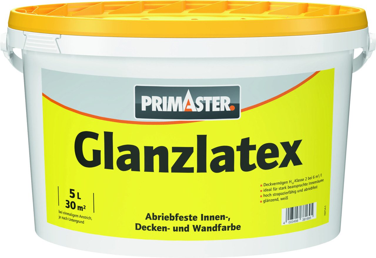 Primaster Wandfarbe Primaster Glanzlatex glänzend 5 L weiß