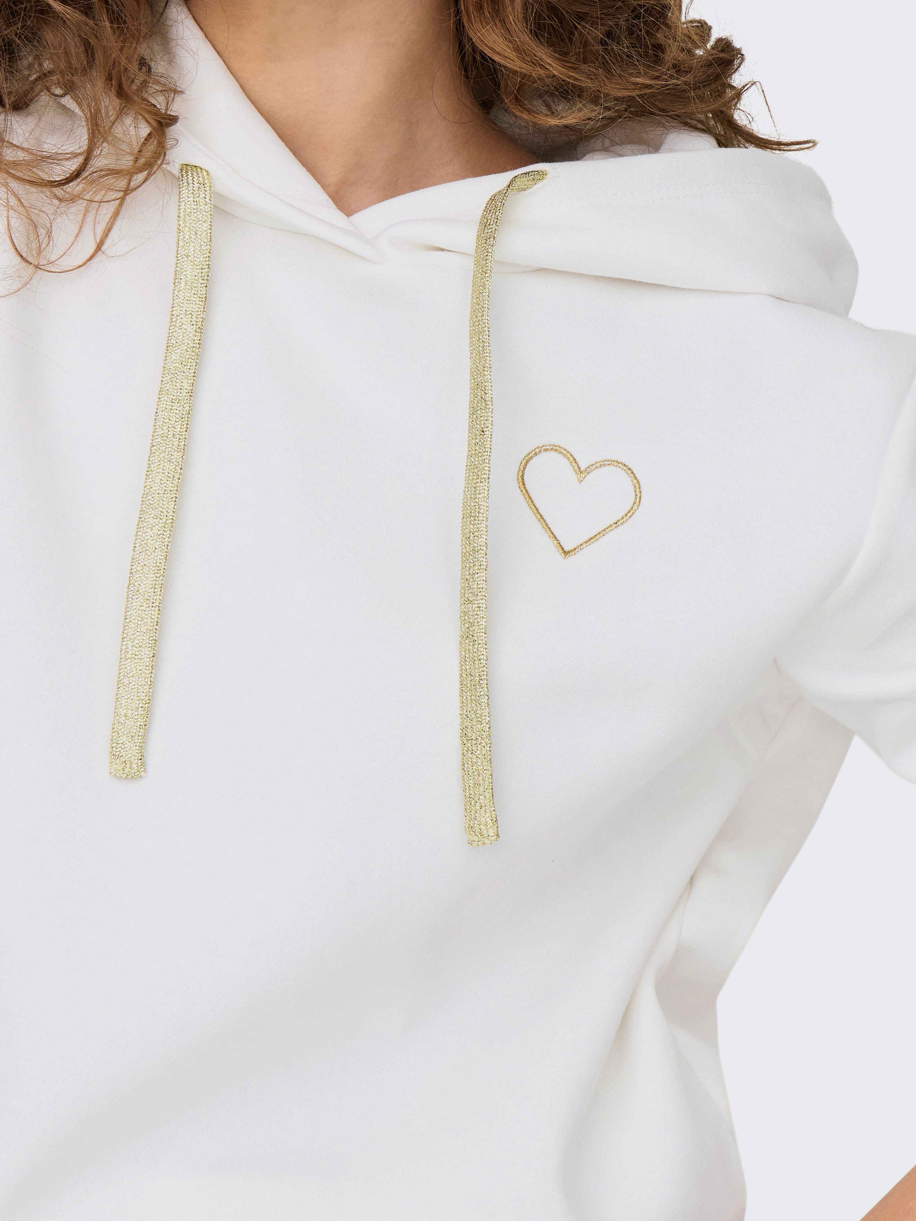 ONLY Kapuzensweatshirt ONLNOLI L/S HEART HOOD SWT NOOS Baumwollmischung, regular fit