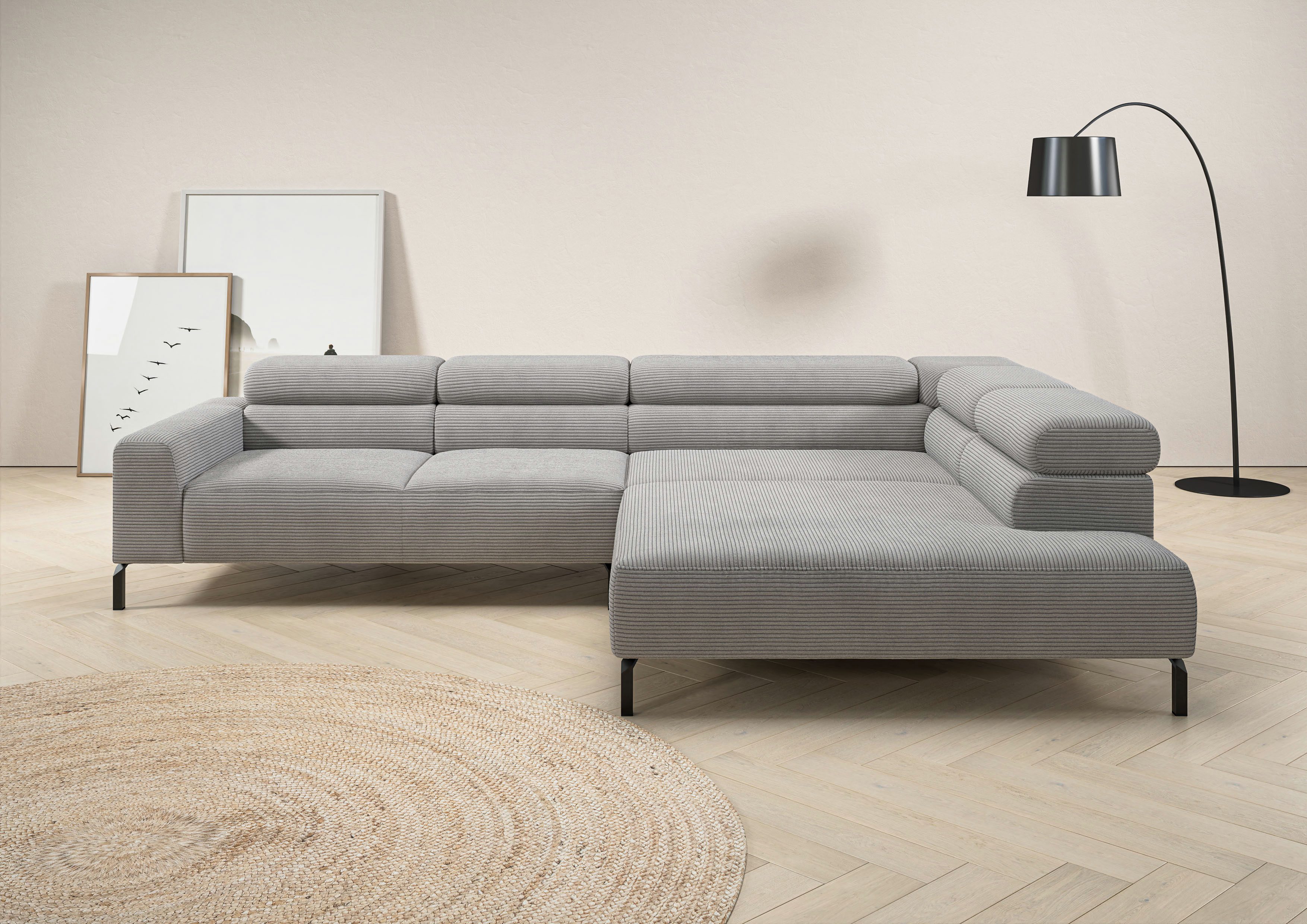 Places of Style Ecksofa "Antonelli, L-Form, inkl. Kopfteilverstellung, Brei günstig online kaufen