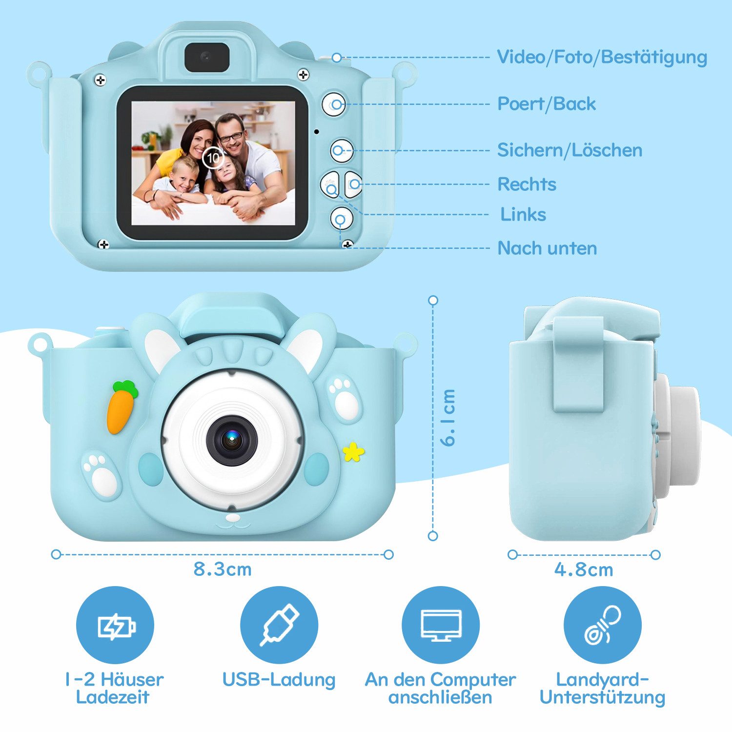 ZEUOPQ Kinderkamera Spielzeug-Kamera Anti-Drop Selfie Digital günstig online kaufen