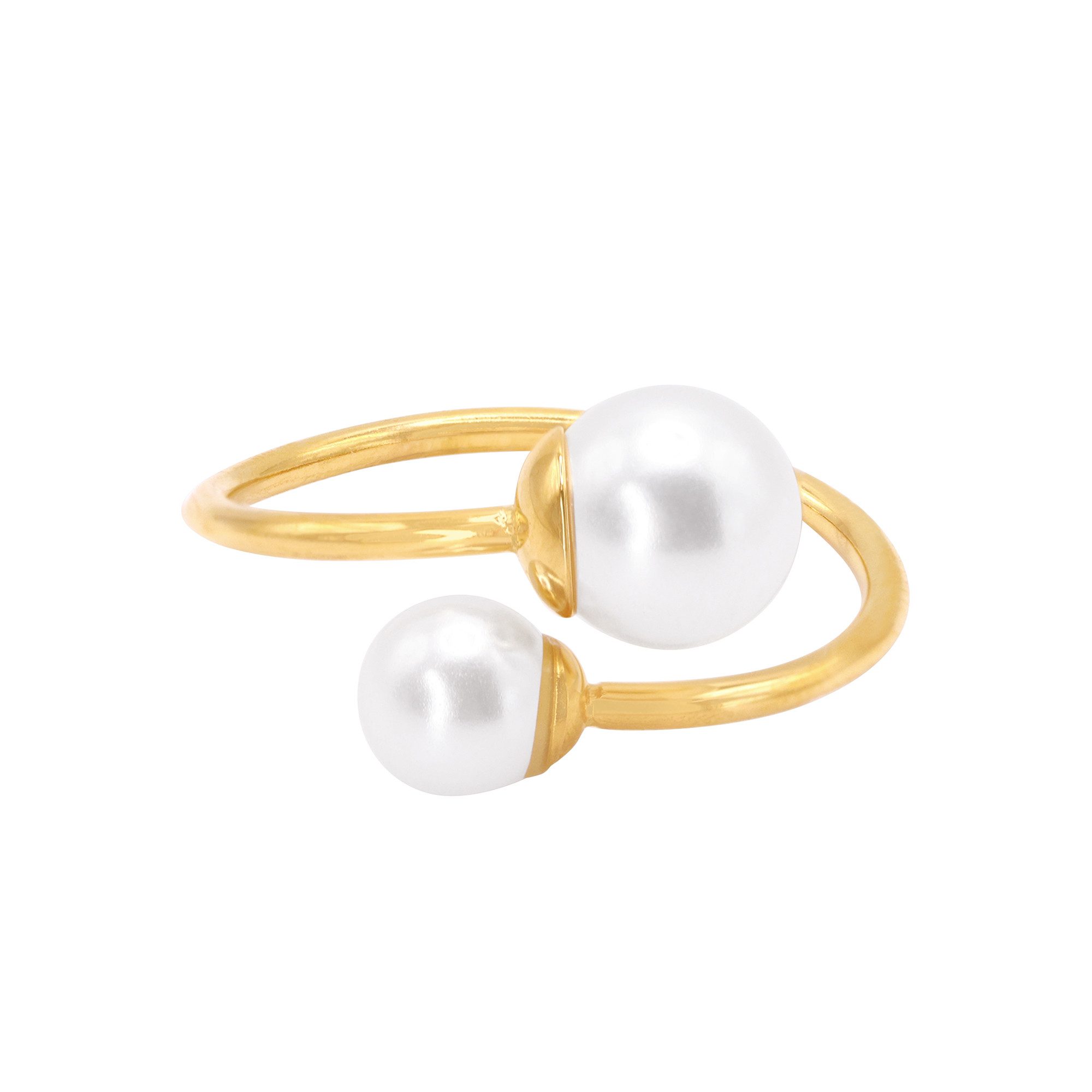 Heideman Fingerring Carlie goldfarben (Ring, 1-tlg., inkl. Geschenkverpackung), Perlenring für Frauen