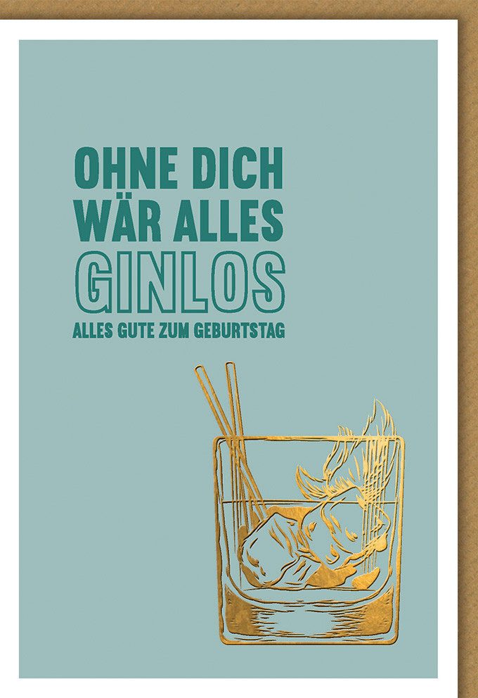 Verlag Dominique Grußkarten Geburtstag - Karte mit Umschlag - Männer, Ginlos