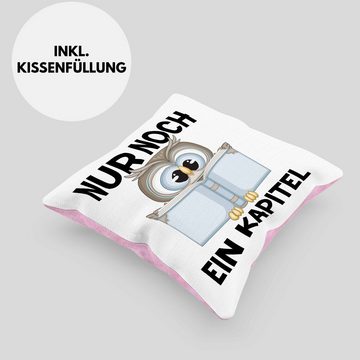 Trendation Dekokissen Trendation - Leseratte Geschenk Kissen mit Spruch Männer Frauen Buchwurm Bücher Lesen Geschenkidee Spruch Dekokissen mit Füllung 40x40 Nur Noch Ein Kapitel