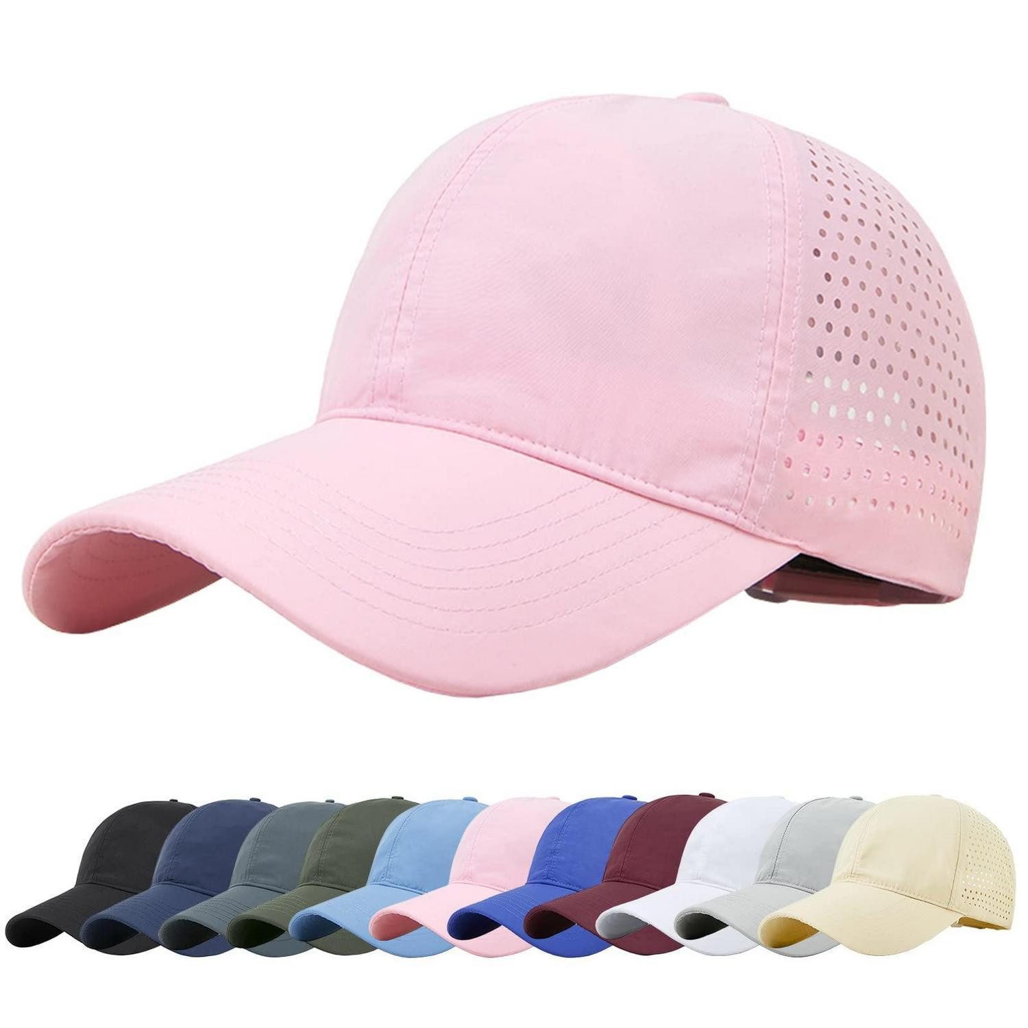 Baseball Cap Baseballkappe Mesh Atmungsaktiv UV Verstellbar Sport M Hell-Pink