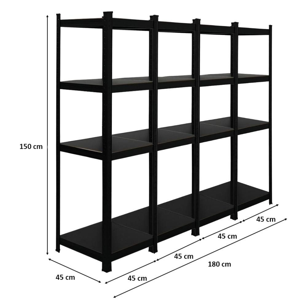 PROREGAL® Schwerlastregal MegaDeal 4x All Black günstig online kaufen