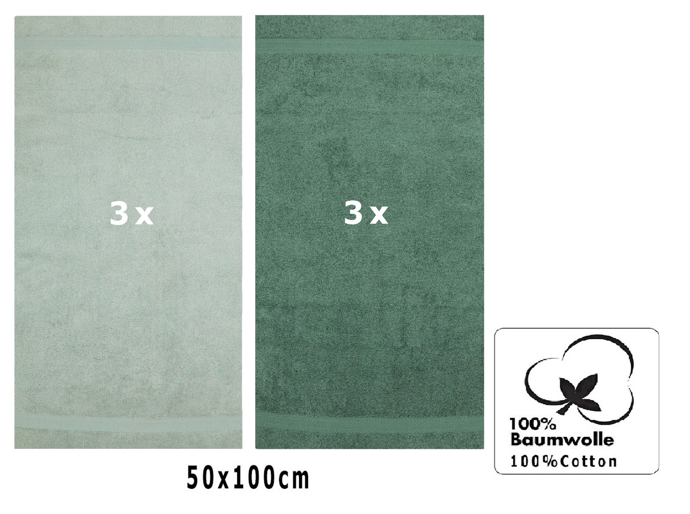 Betz Handtücher 6 Stück Handtuch Set 50 x 100 cm Premium Farbe heugrün/tann günstig online kaufen