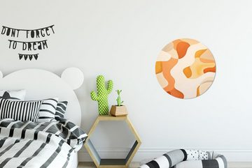 MuchoWow Wandsticker Orange - Abstrakt - Kunst (1 St), Tapetenkreis für Kinderzimmer, Tapetenaufkleber, Rund, Wohnzimmer
