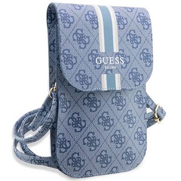 Guess Smartphone-Hülle Guess Torebka Universell Handy Tasche Umhängetasche 4G Stripes Blau