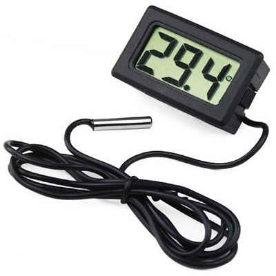 Olotos Aquarienthermometer Digital Thermometer Temperatur Messgerät LCD Anzeige mit Fühler 1-5m