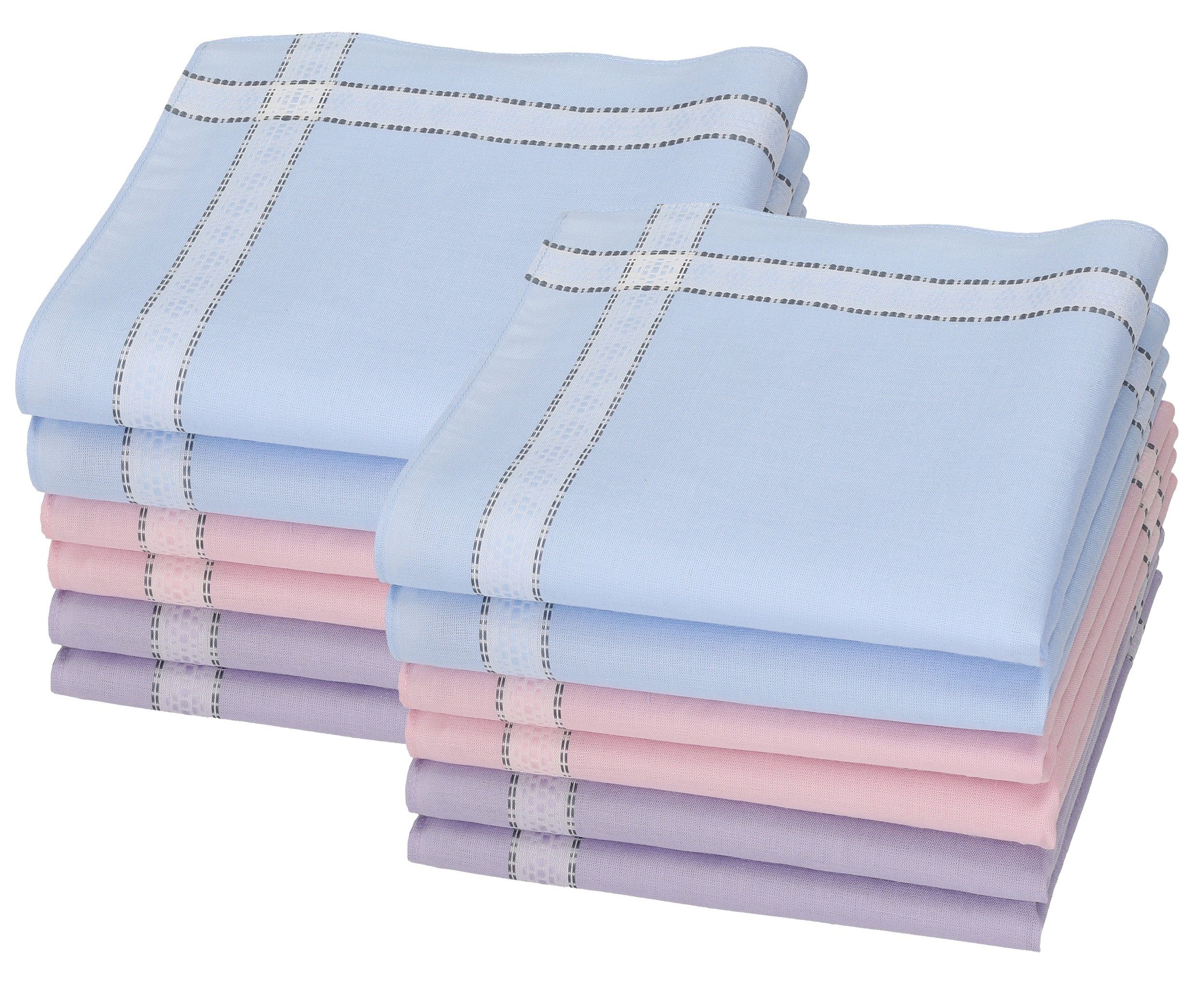 Betz Taschentuch 12 Stück Damen Stoff Taschentücher Set Chanelle 2 Größe  30x30 cm 100% Baumwolle, (12-St)