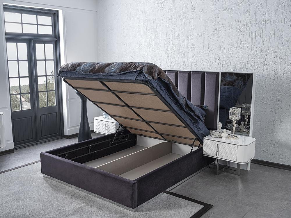 Kleiderschrank, in Europa Bett Schlafzimmer Nur Nachttische Bett Kleiderschrank), Schlafzimmer-Set (4-St., 2x + Luxus JVmoebel Made + 2x Nachttische Moderne