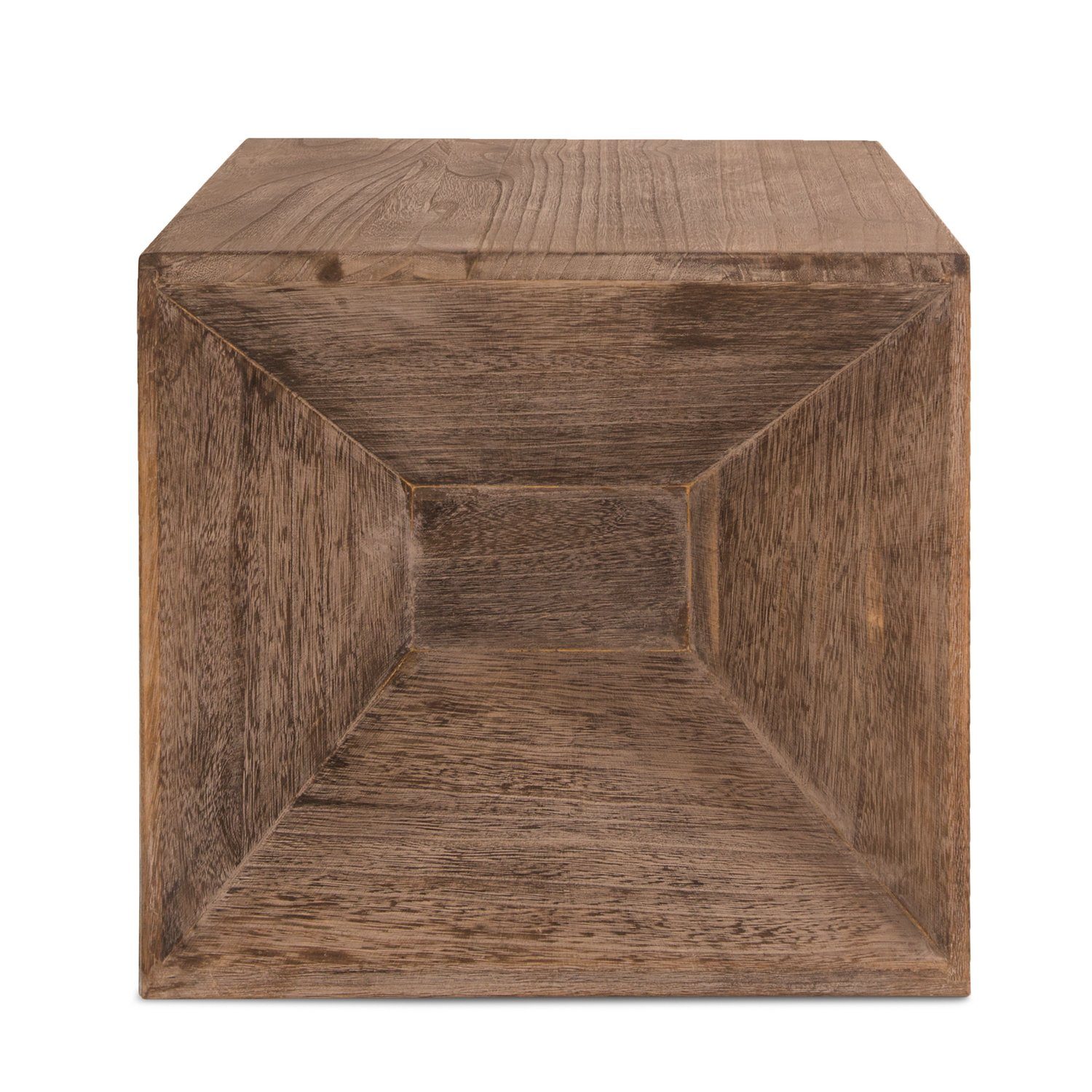 Homestyle4u Nachttisch Hocker Holz Würfel Nachttisch Braun für Pflanzen Couchtisch Massiv, Wohnzimmer