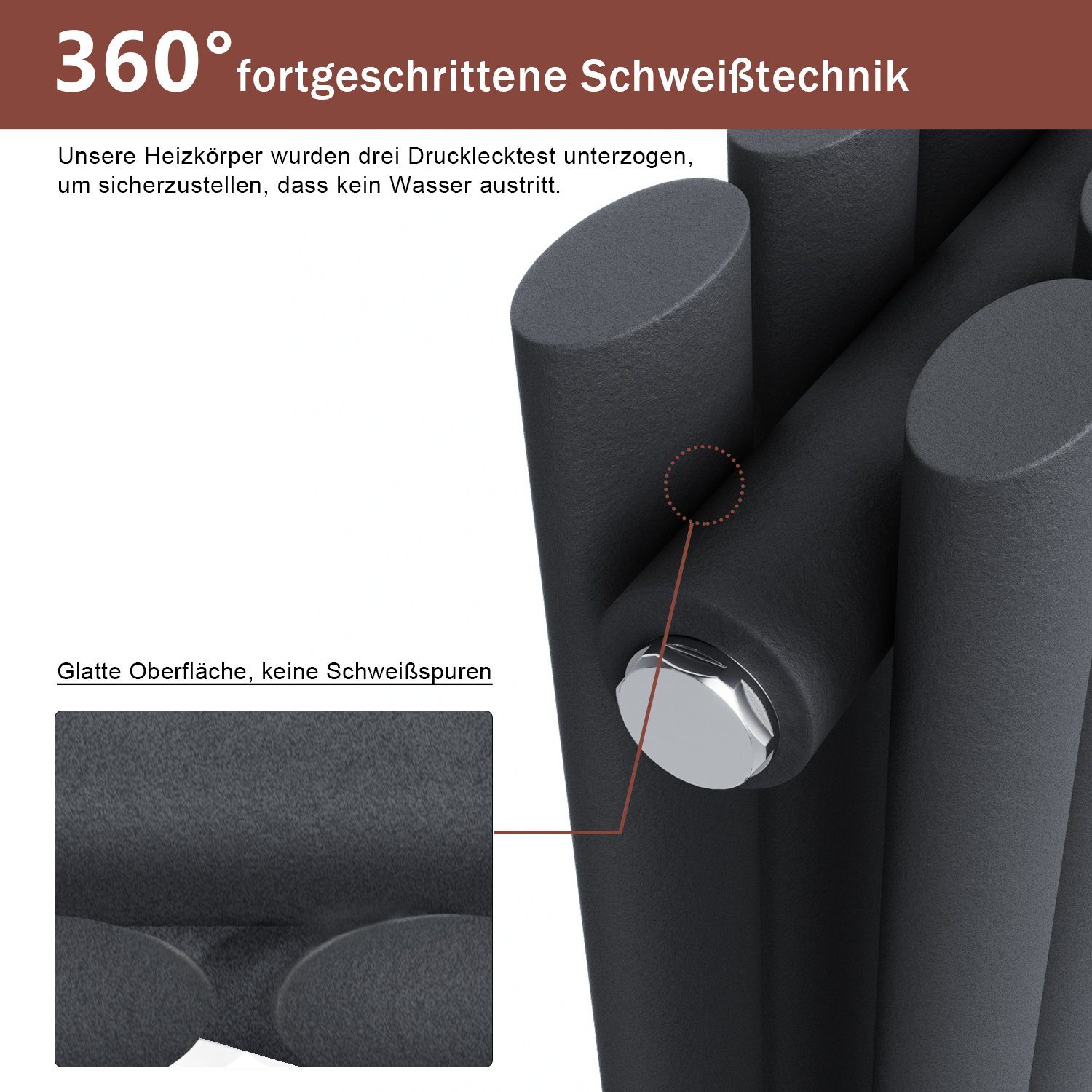 SONNI Heizkörper Warmwasser mit Multiblock, 1600x354mm / 1800x354mm, Doppellagig
