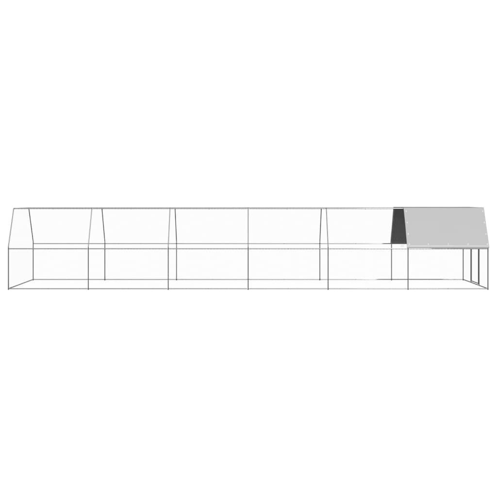 vidaXL Hühnerstall, Outdoor-Hühnerkäfig 3x12x2 m Verzinkter Stahl