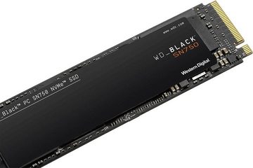 WD_Black SN750 NVMe SSD Heatsink Gaming-SSD (500 GB) 3470 MB/S Lesegeschwindigkeit, 3000 MB/S Schreibgeschwindigkeit, mit Kühlkörper
