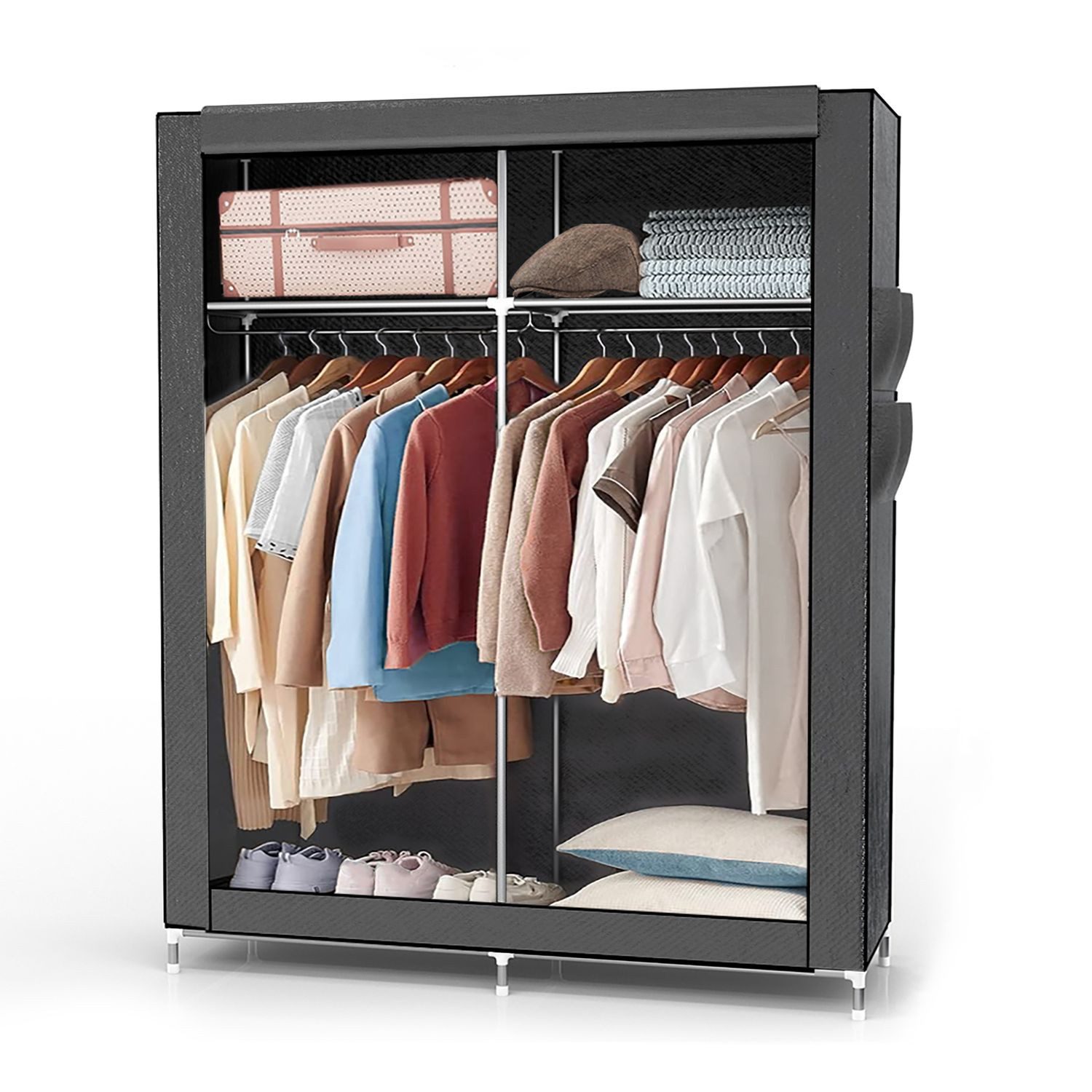Intirilife Kleiderschrank (Faltschrank 108x170x45 cm in ASCH GRAU, 1-St) St günstig online kaufen